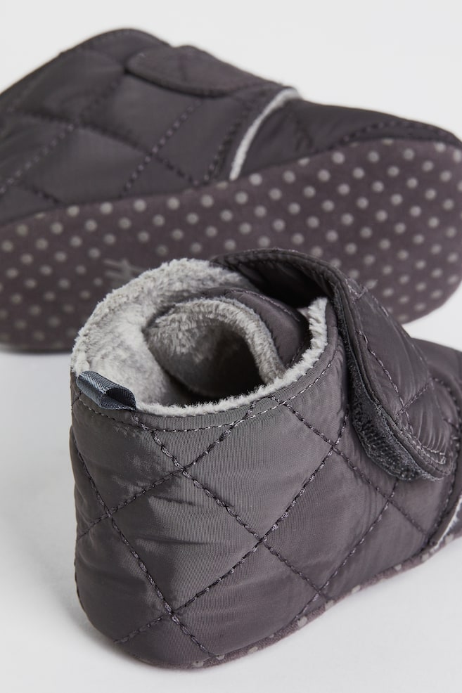 Quilted slippers - Dark grey - 3