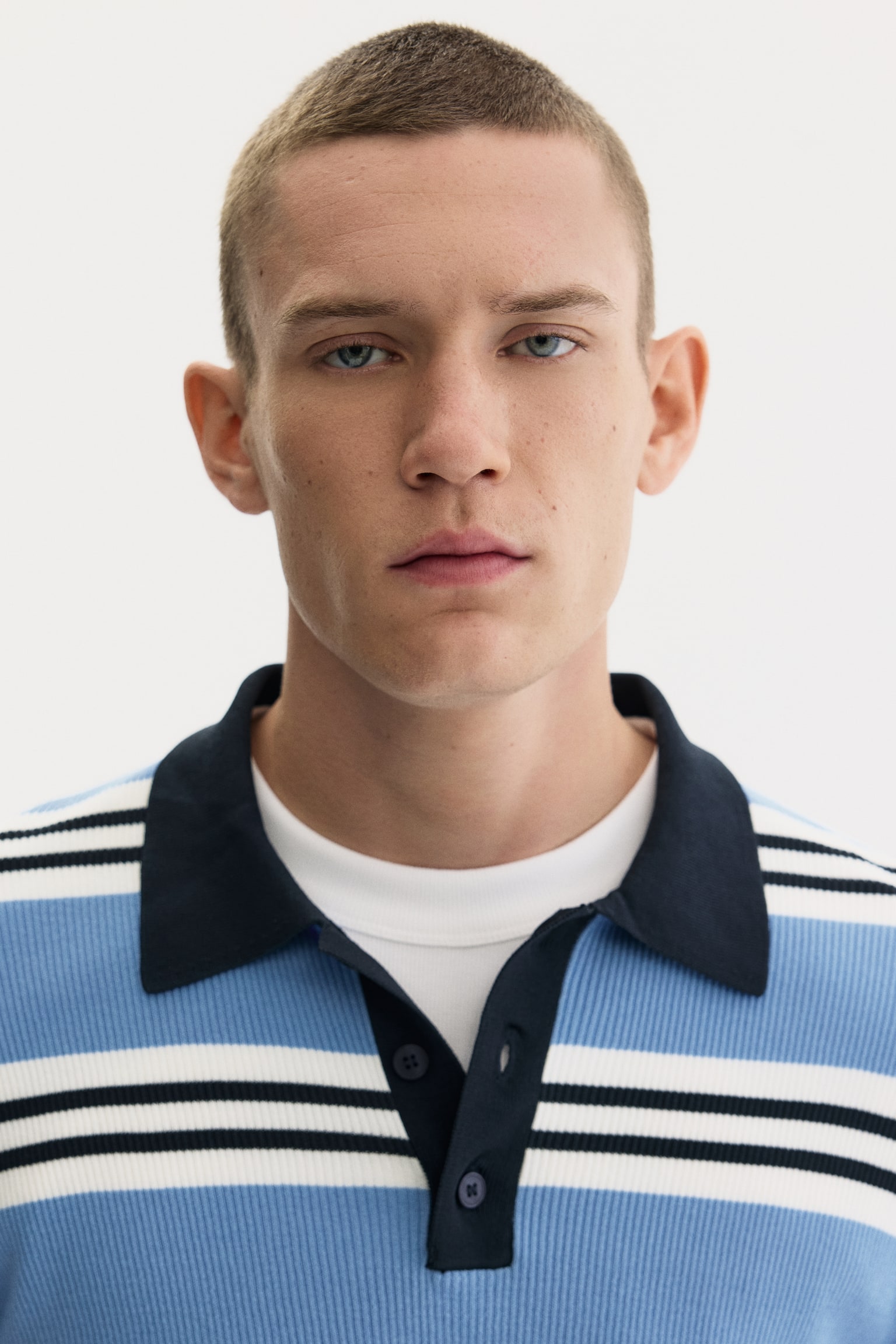 Slim Fit Polo shirt - Light blue/Striped - 3