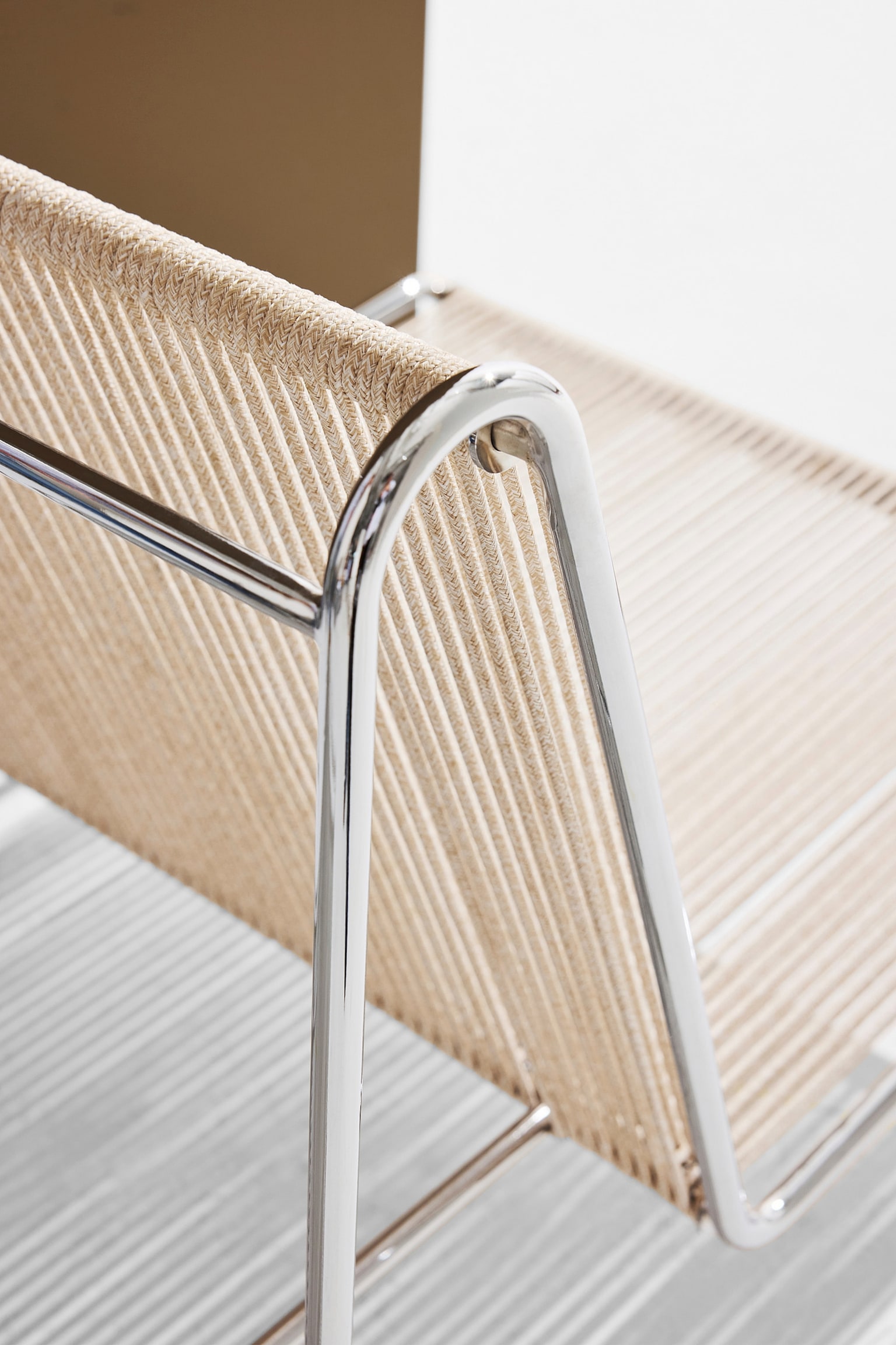 Alfie Lounge Chair - Chrome And Light Beige - 3