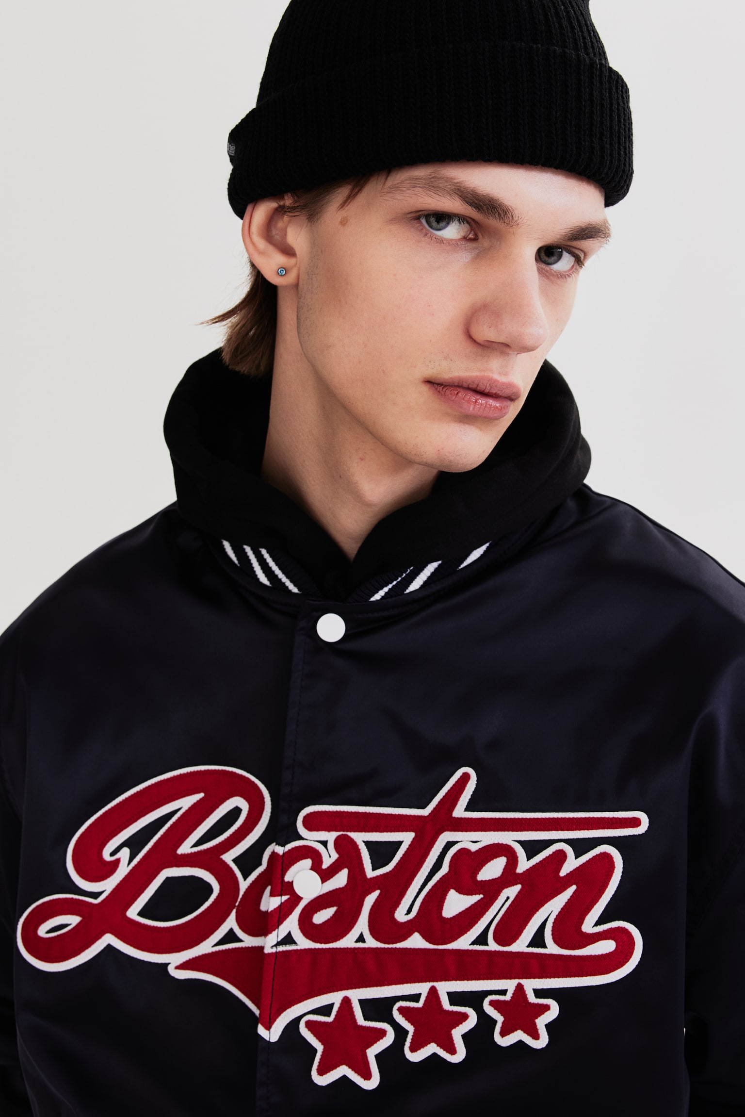 Satin Baseball Jacket - Dark blue/Boston/Black/Harlem - 5