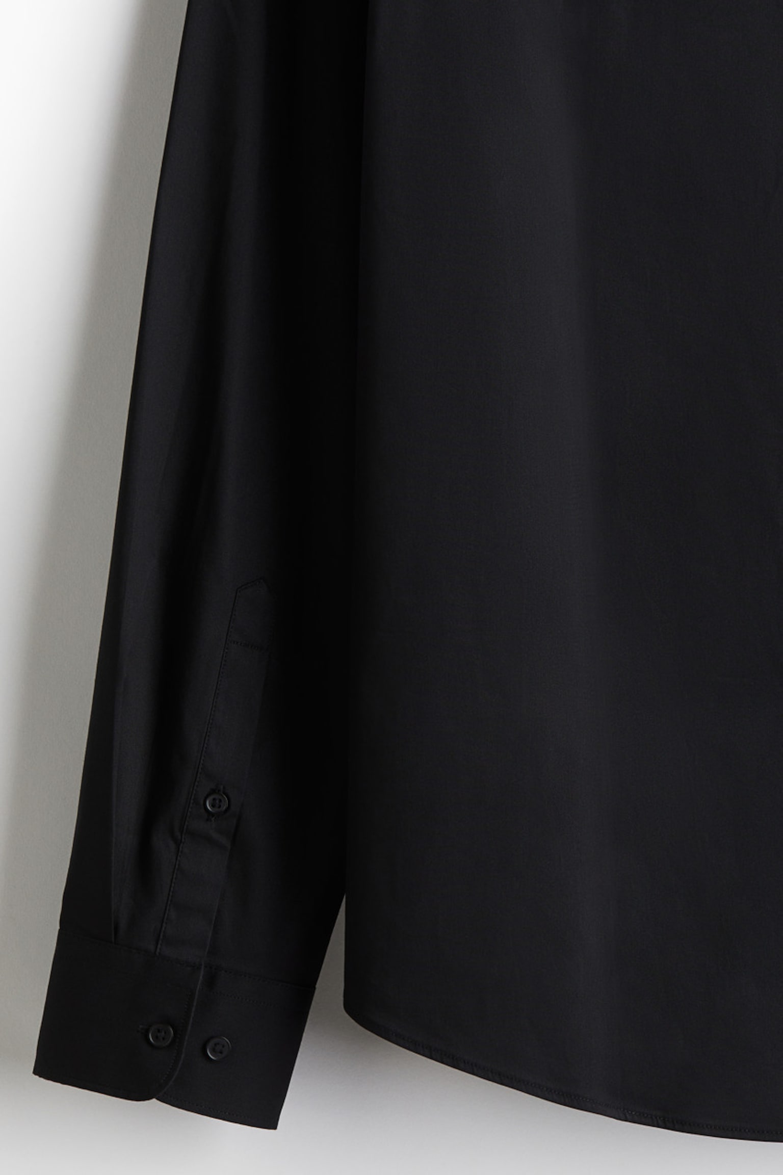 Мужская рубашка H&M Slim-Fit Stretch, цвет: Чёрный — фото 7