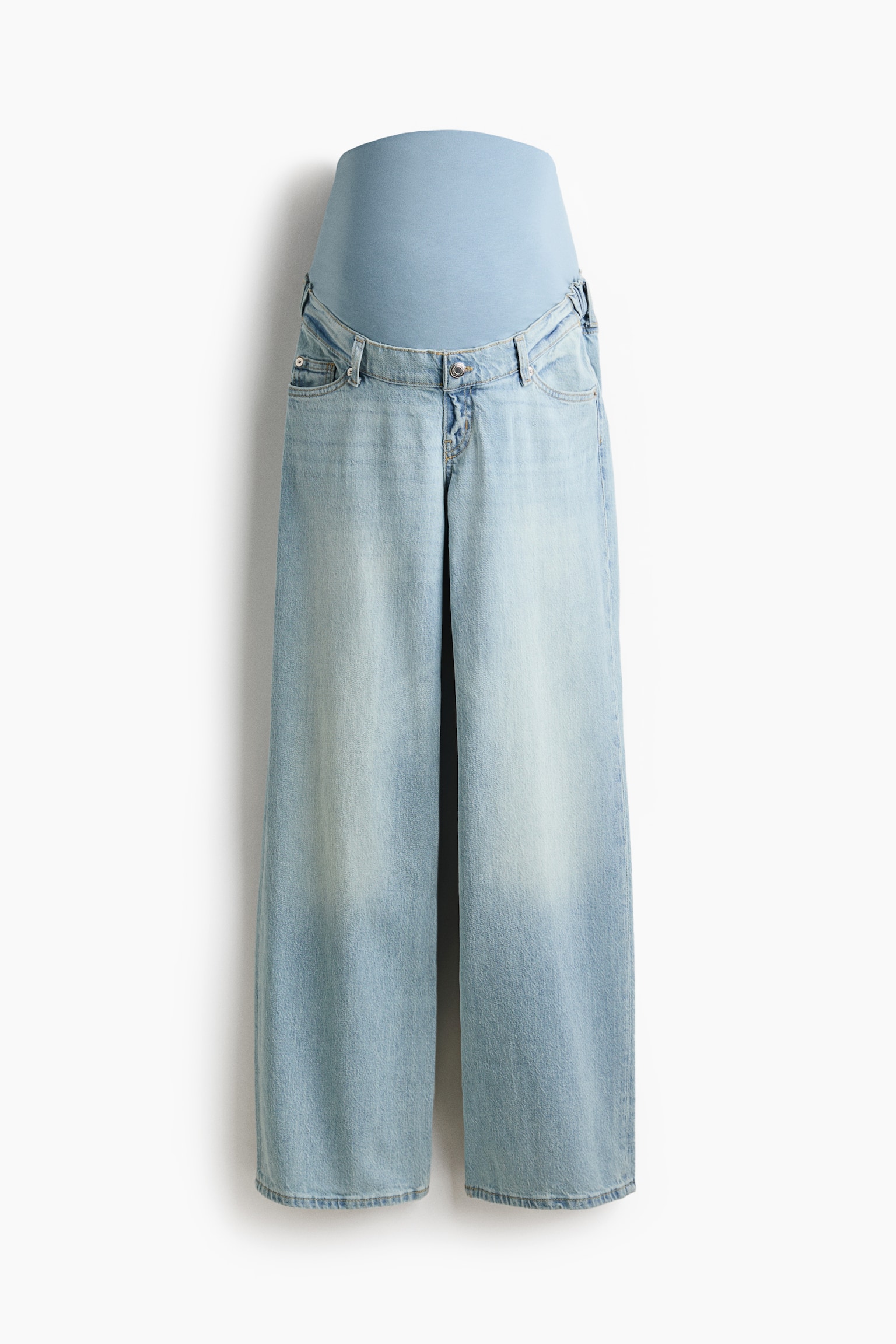 MAMA Wide Jeans - Pale denim blue/Denim blue/White/Dark denim blue/pinstriped