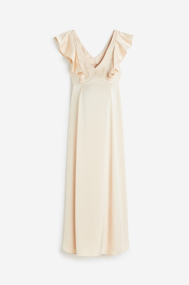 MAMA Flounced dress - Light beige/Light pink - 2