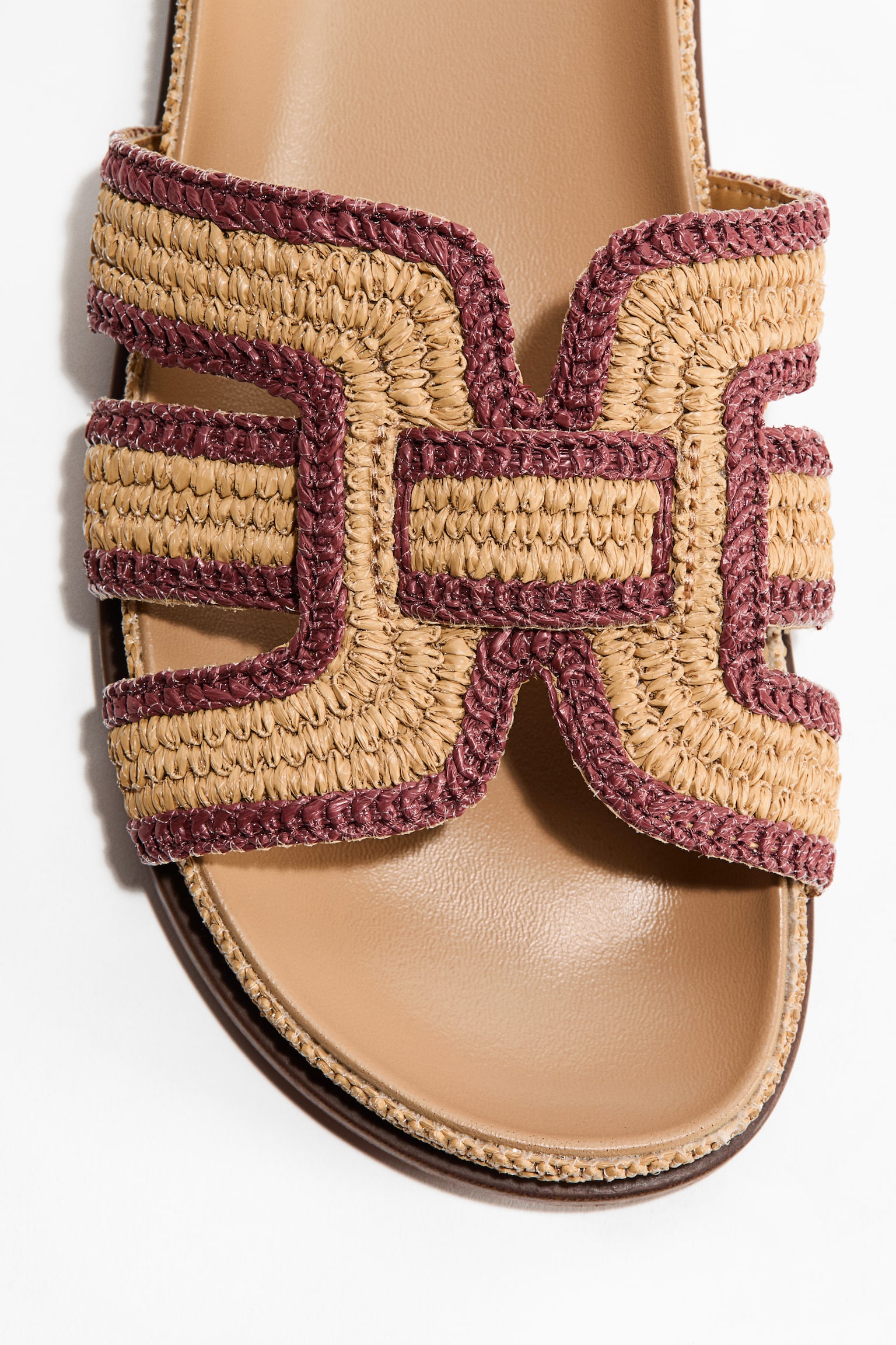 Braided straw sandals - Beige/Pink - 3