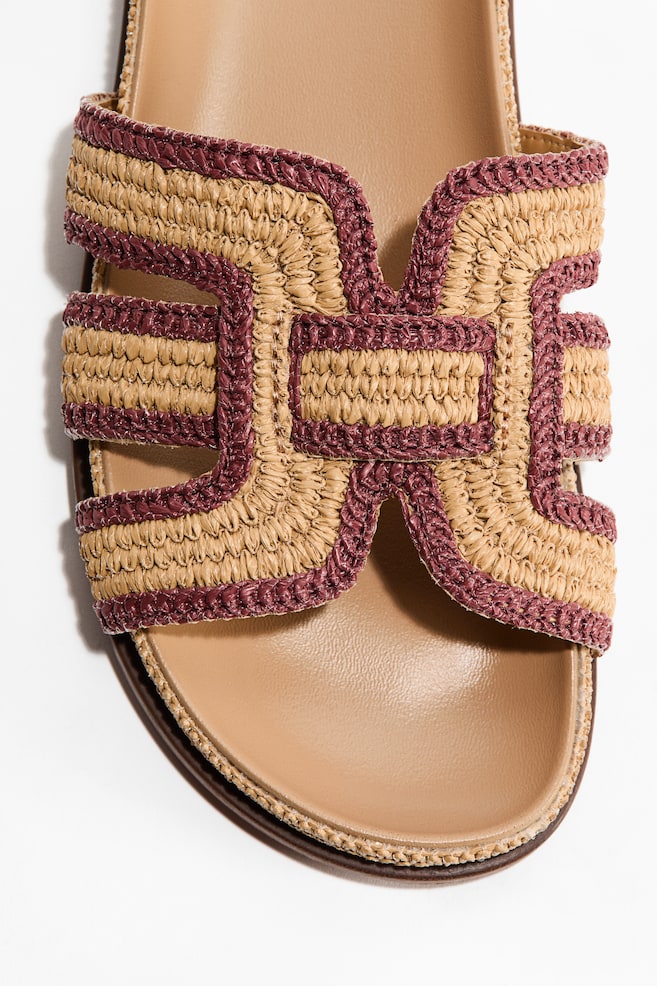 Sandalias en paja trenzada - Beige/Rosa/Marrón oscuro/Beige oscuro - 3