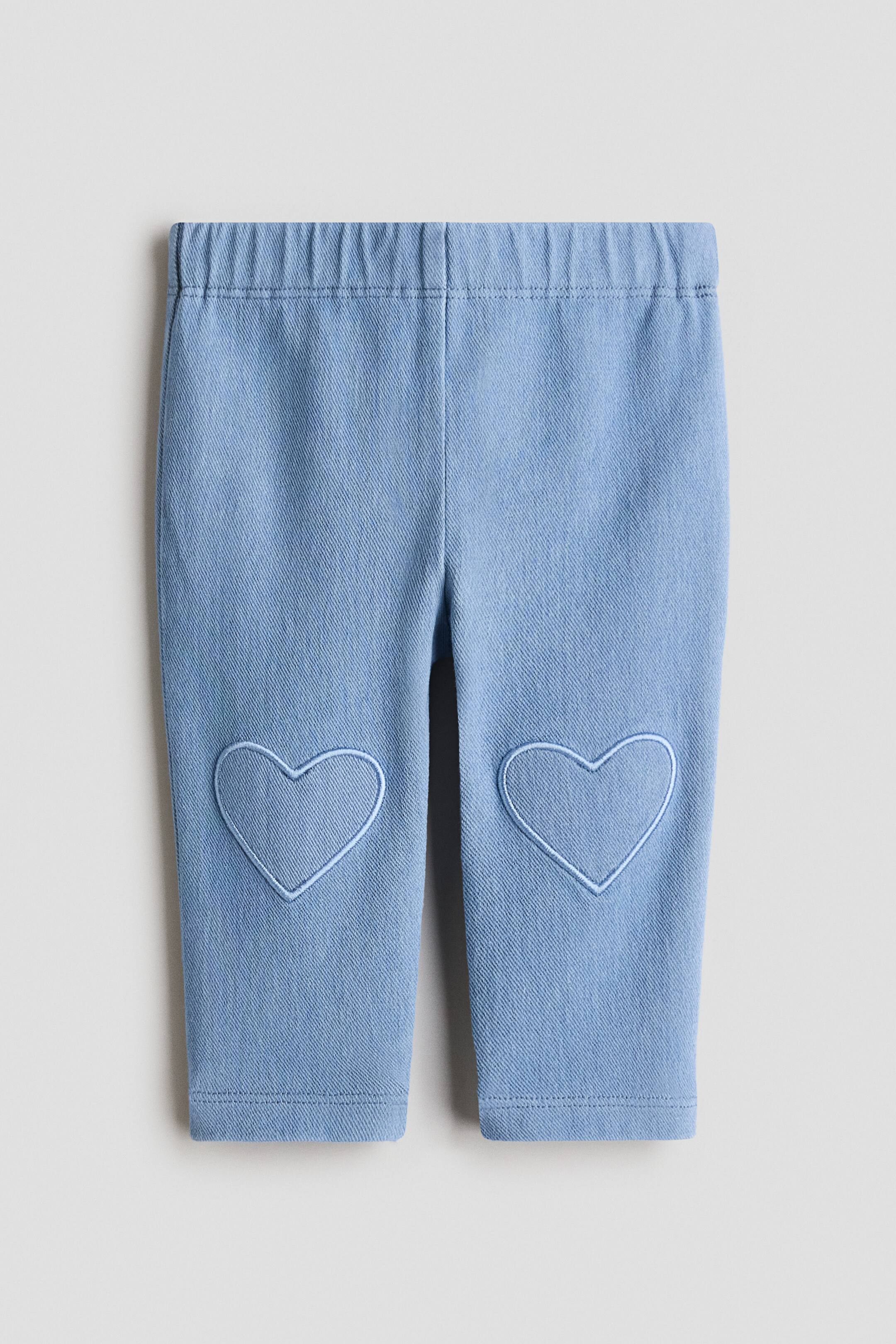 Переглянути збільшене зображення: Heart-detail leggings - Light blue - Kids | H&M UA 1