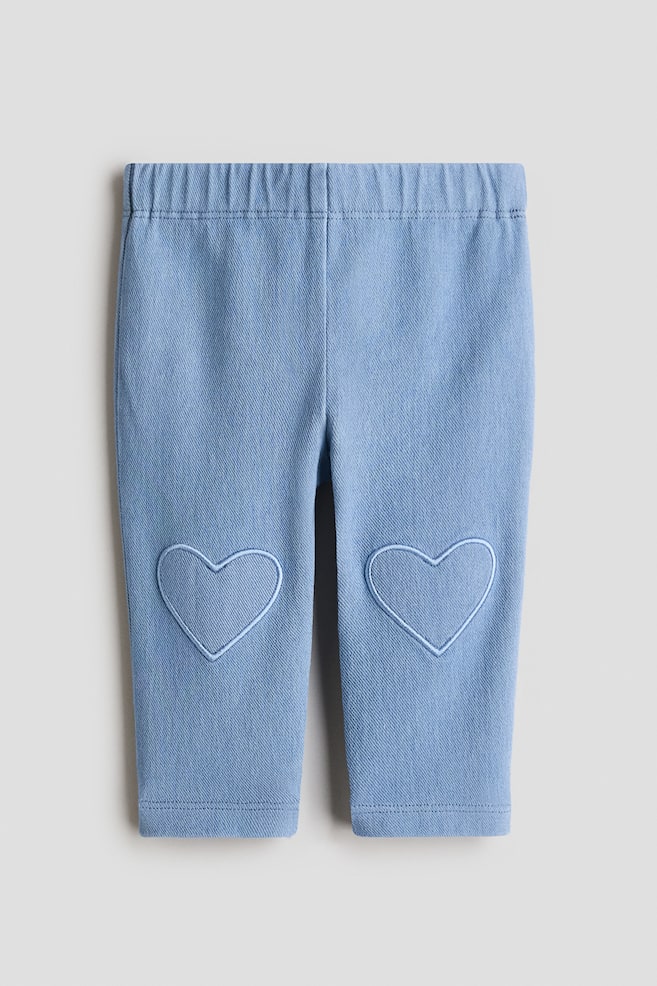 Heart-Detail Leggings - Light blue - 1