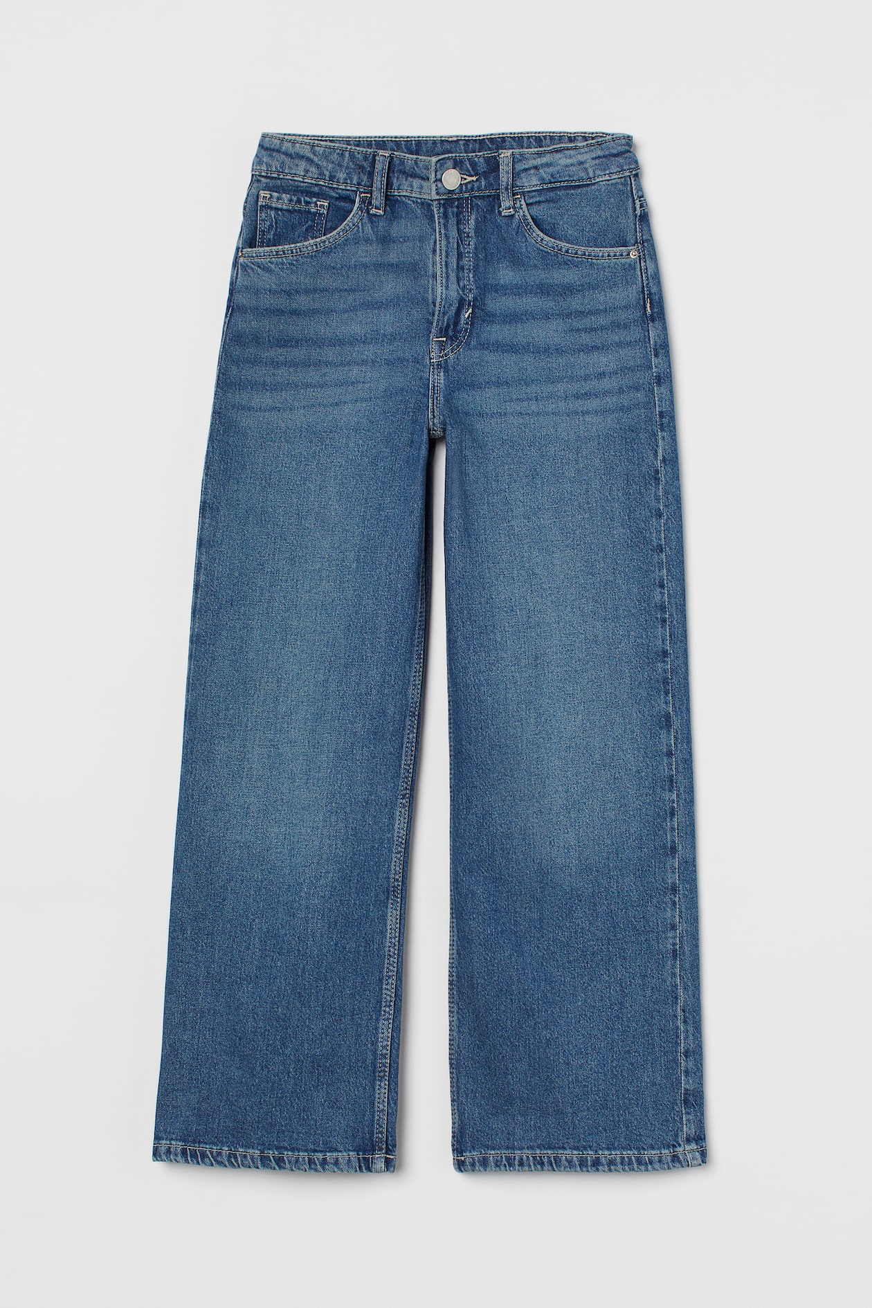 Wide High Jeans - High waist - Long - Denim blue - Kids | H&M US