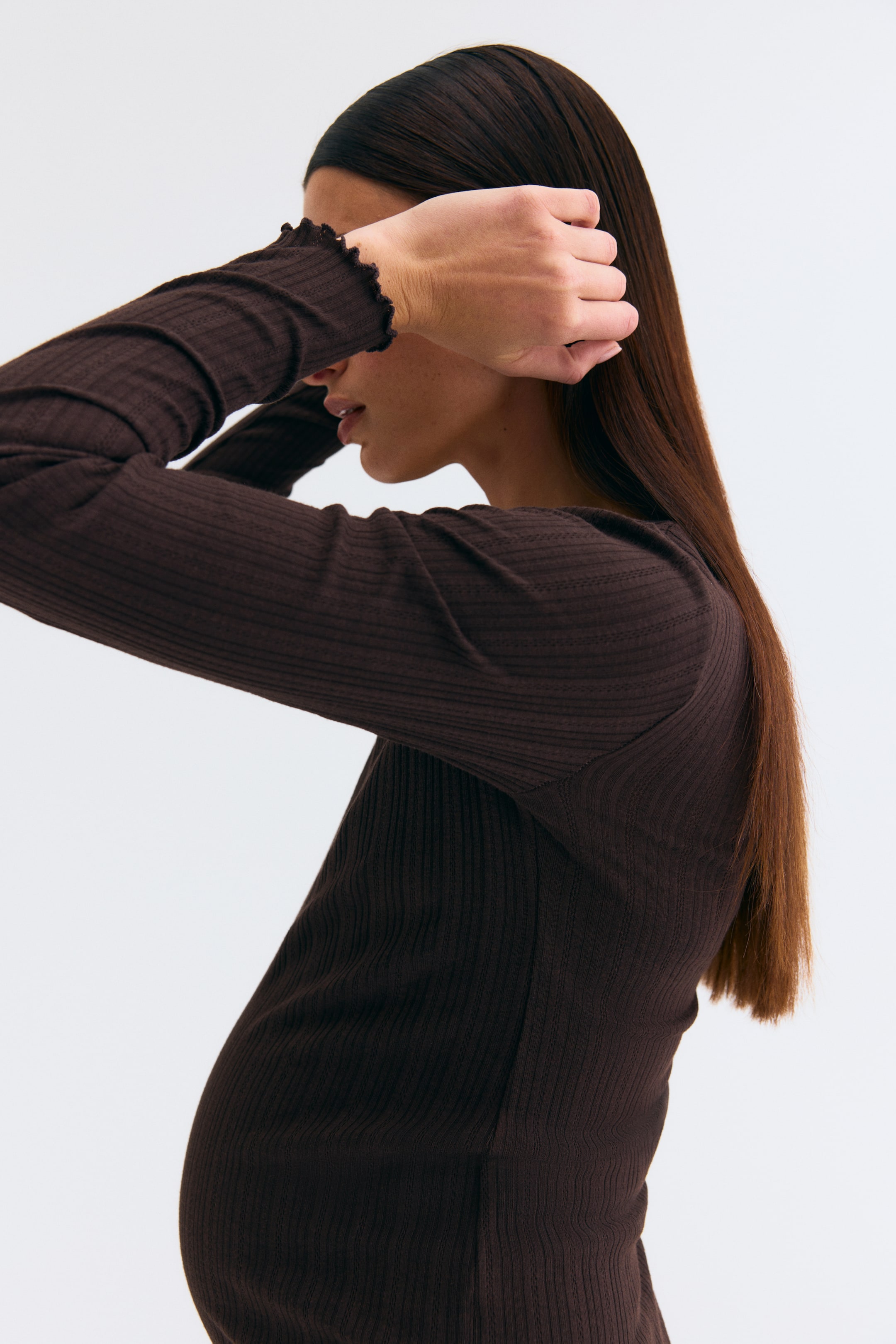 MAMA Pointelle-Knit Top