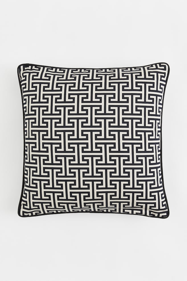 Patterned cotton cushion cover - Cream/Patterned/Brown/Patterned/Light beige/Patterned - 1