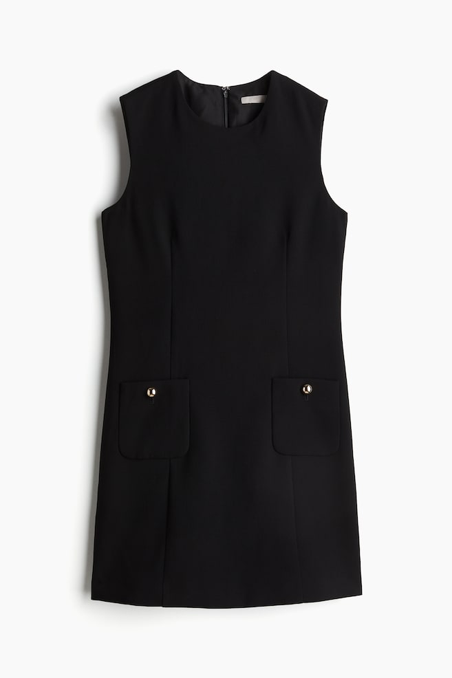 Abito con tasche davanti - Nero - 1