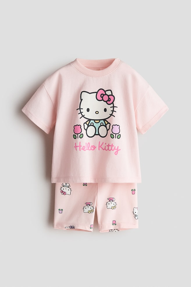 2-Piece Printed Cotton Set - Light pink/Hello Kitty/Pink/Peppa Pig/Red/Hello Kitty/Cream/Minnie Mouse/Light gray/Hello Kitty/Blue/Minnie Mouse/Pink/Minnie Mouse/Light blue/Hello Kitty - 1