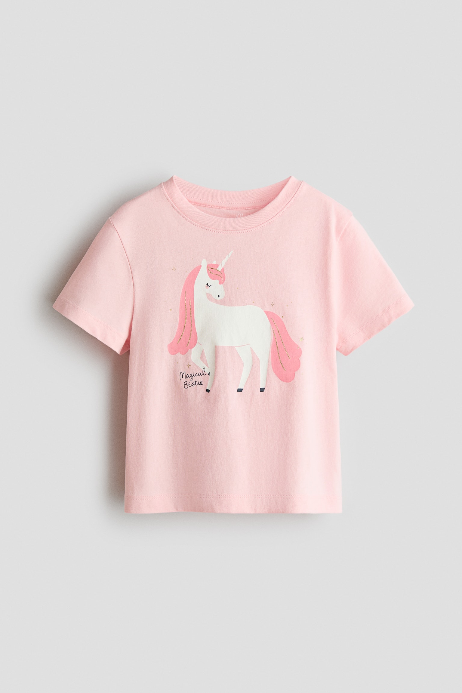 Áo thun in hình - Màu hồng nhạt/Ngựa một sừng/Màu xanh lá nhạt/Ma Chérie/Màu hồng nhạt/Quả anh đào