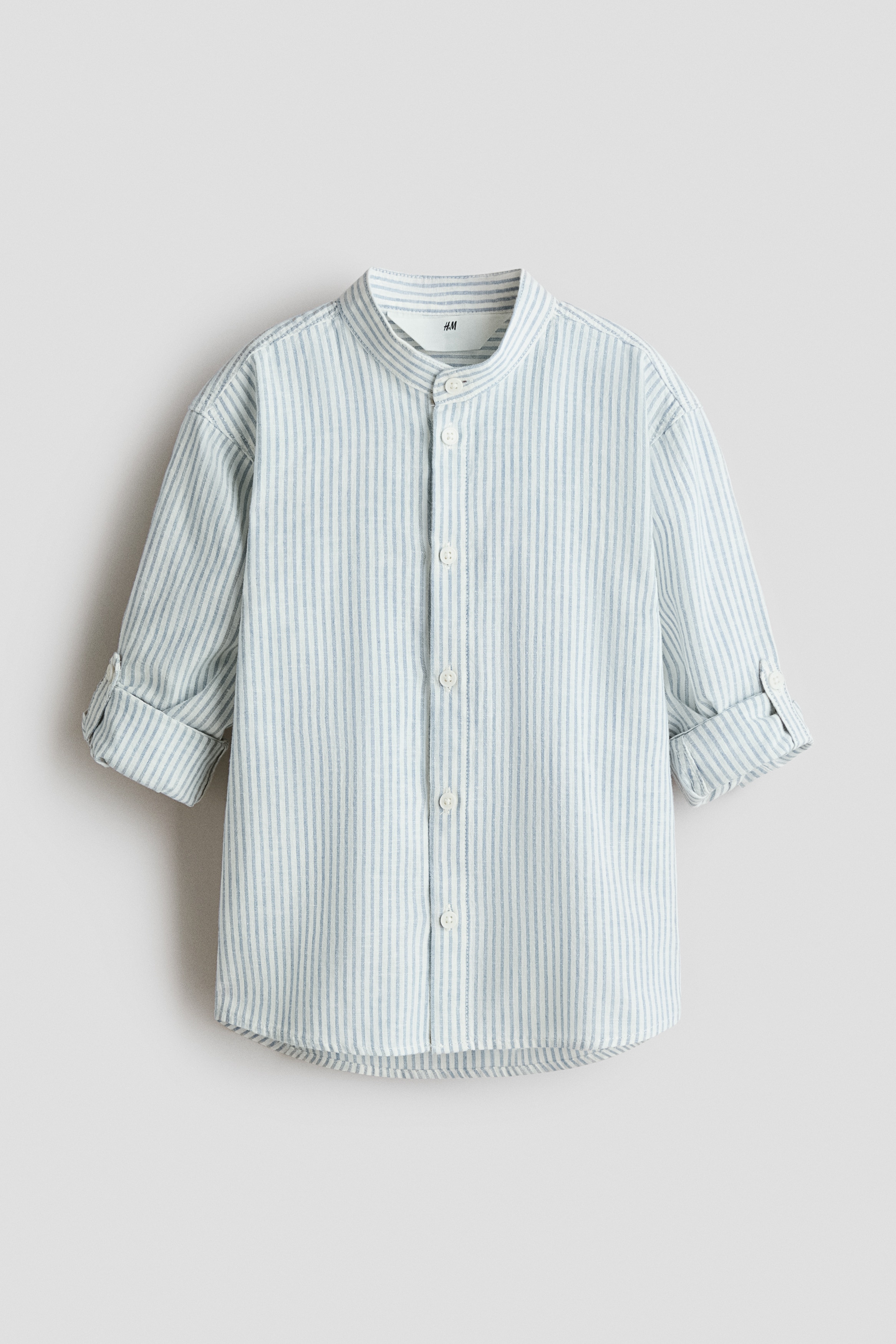 H & M - Grandad-Hemd aus Leinenmix - Blau - Kinder