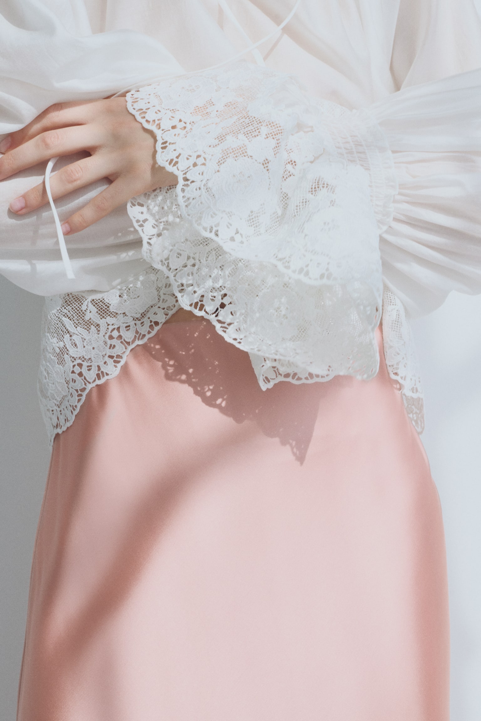 חצאית מידי - ורוד בהיר/שחור/תכלת - 4