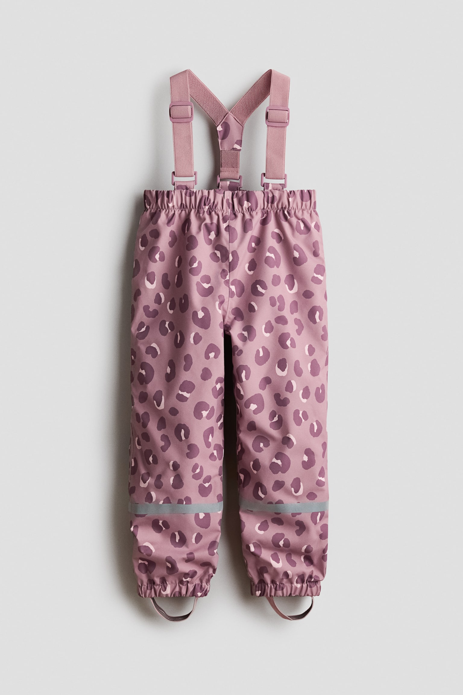 Waterproof Room-to-grow shell trousers - Dark dusty pink/Leopard print/Light pink