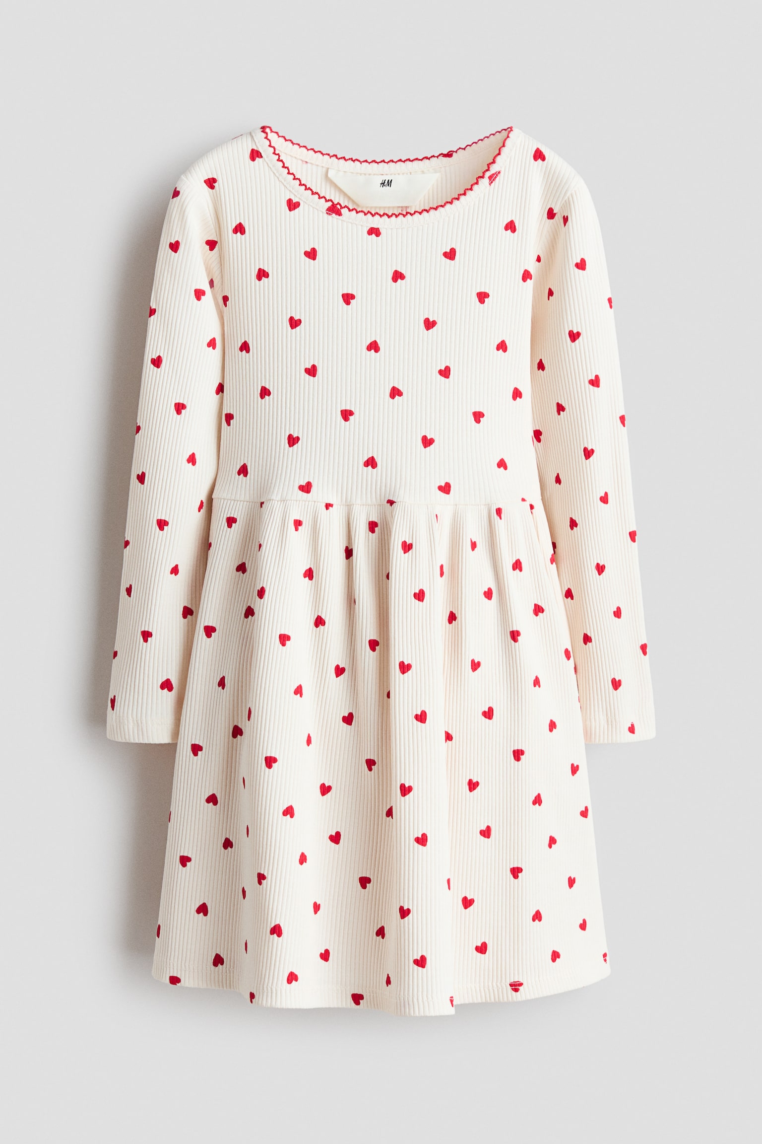 Printed cotton dress - Cream/Hearts/Dusty pink/Floral - 1