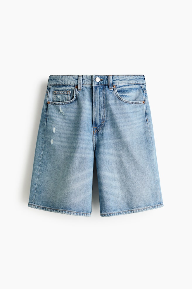 Denim Bermuda Shorts - Light denim blue/Dark denim blue/Light beige/leopard print/Dark brown/Denim blue - 1