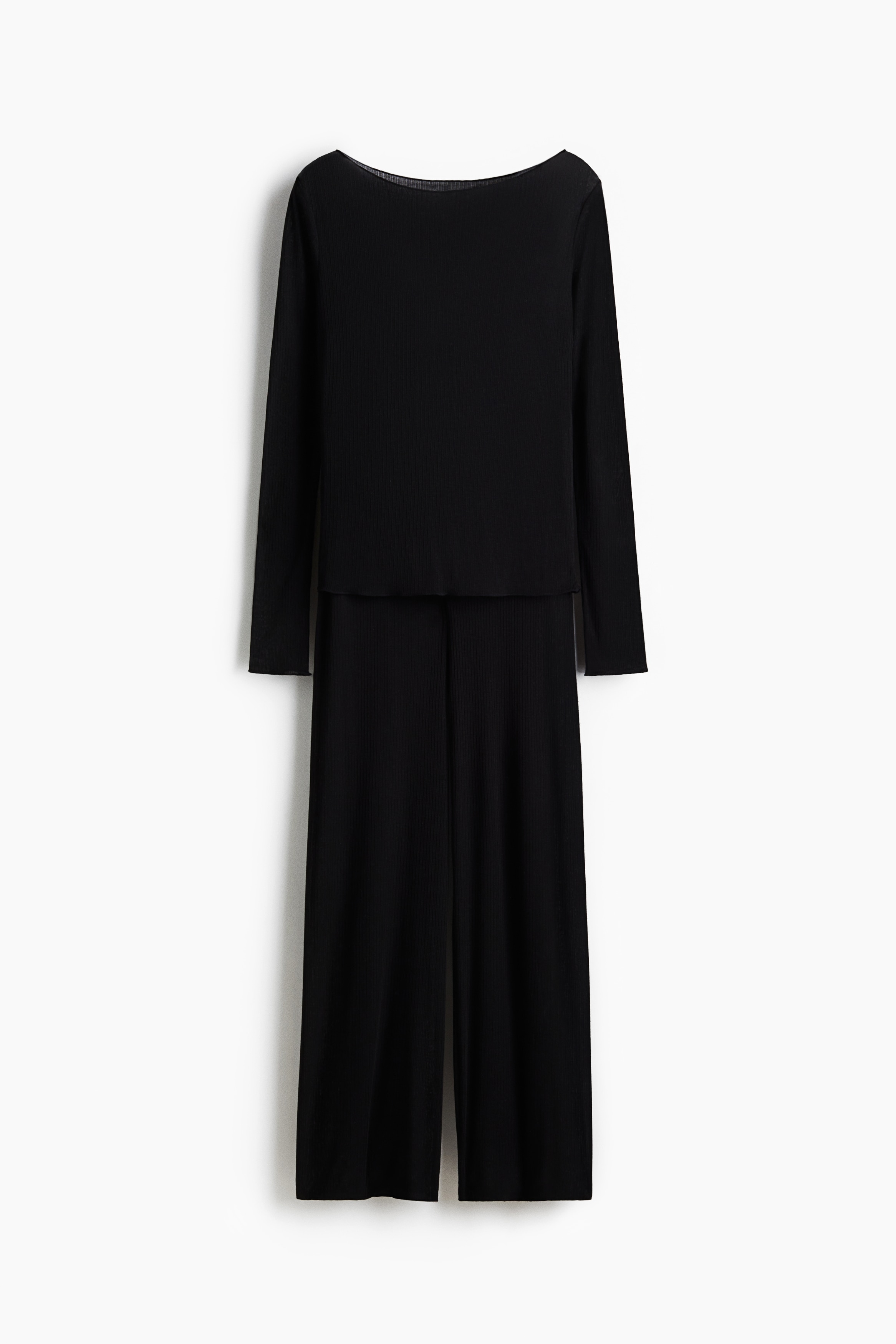 Rebrasta pidžama - Crna/Tamnosmeđa/leopard dezen/Svetlobež lapor