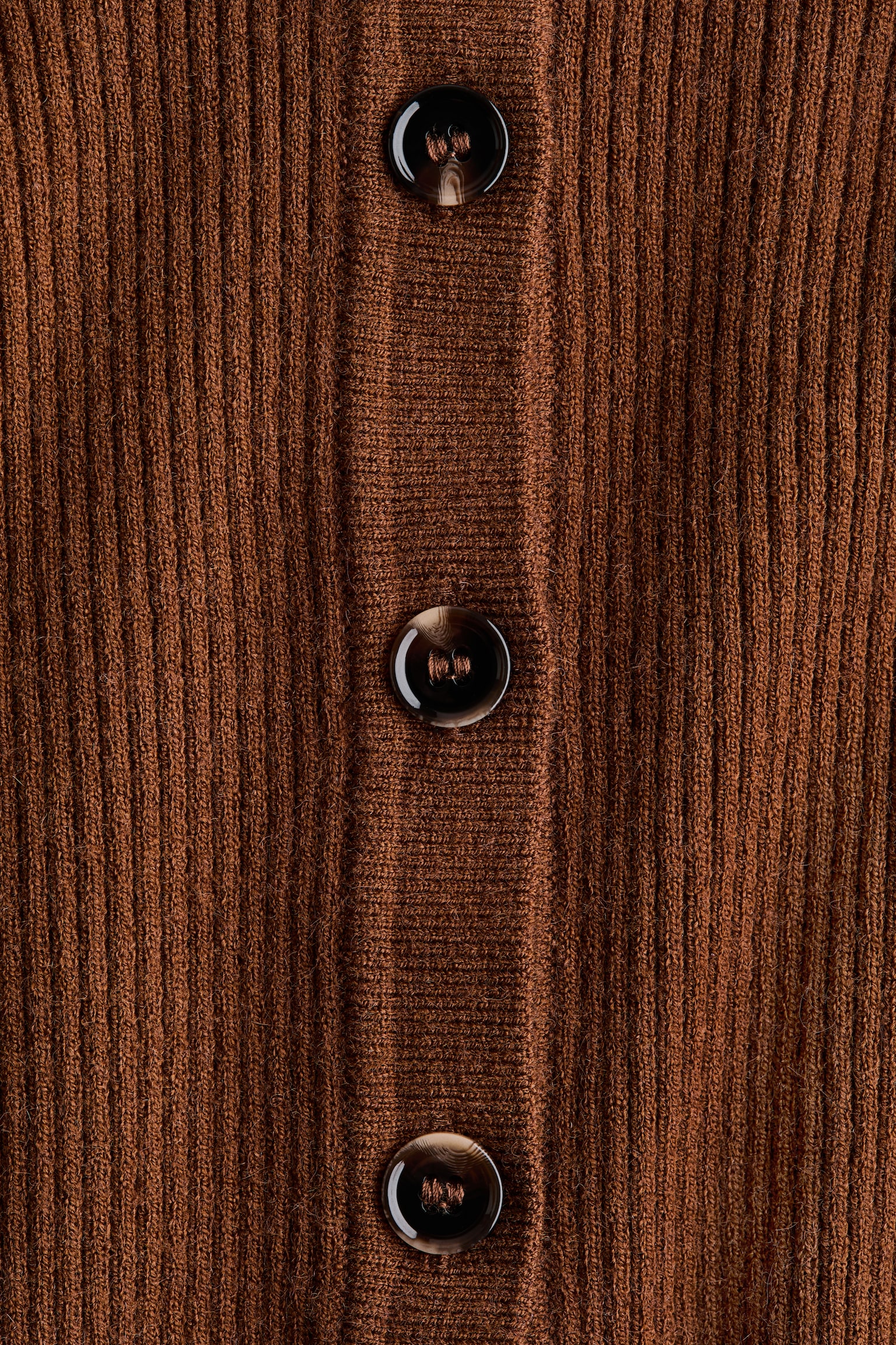 Rib-knit cardigan - Brown/Cream/Burgundy/Black/Grey marl/Dusty pink - 2
