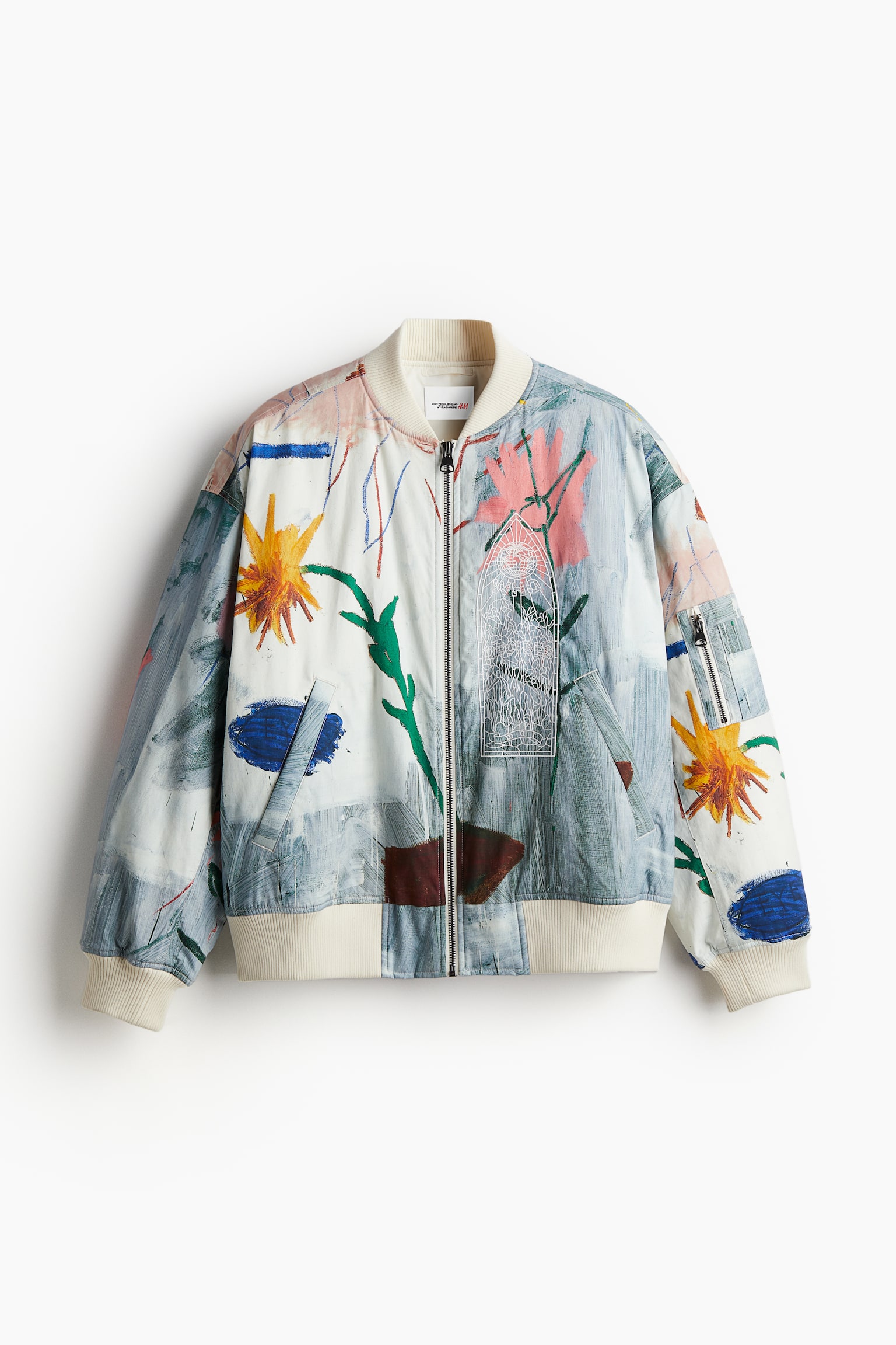 Loose Fit Bomber Jacket - Light blue/Basquiat - 2