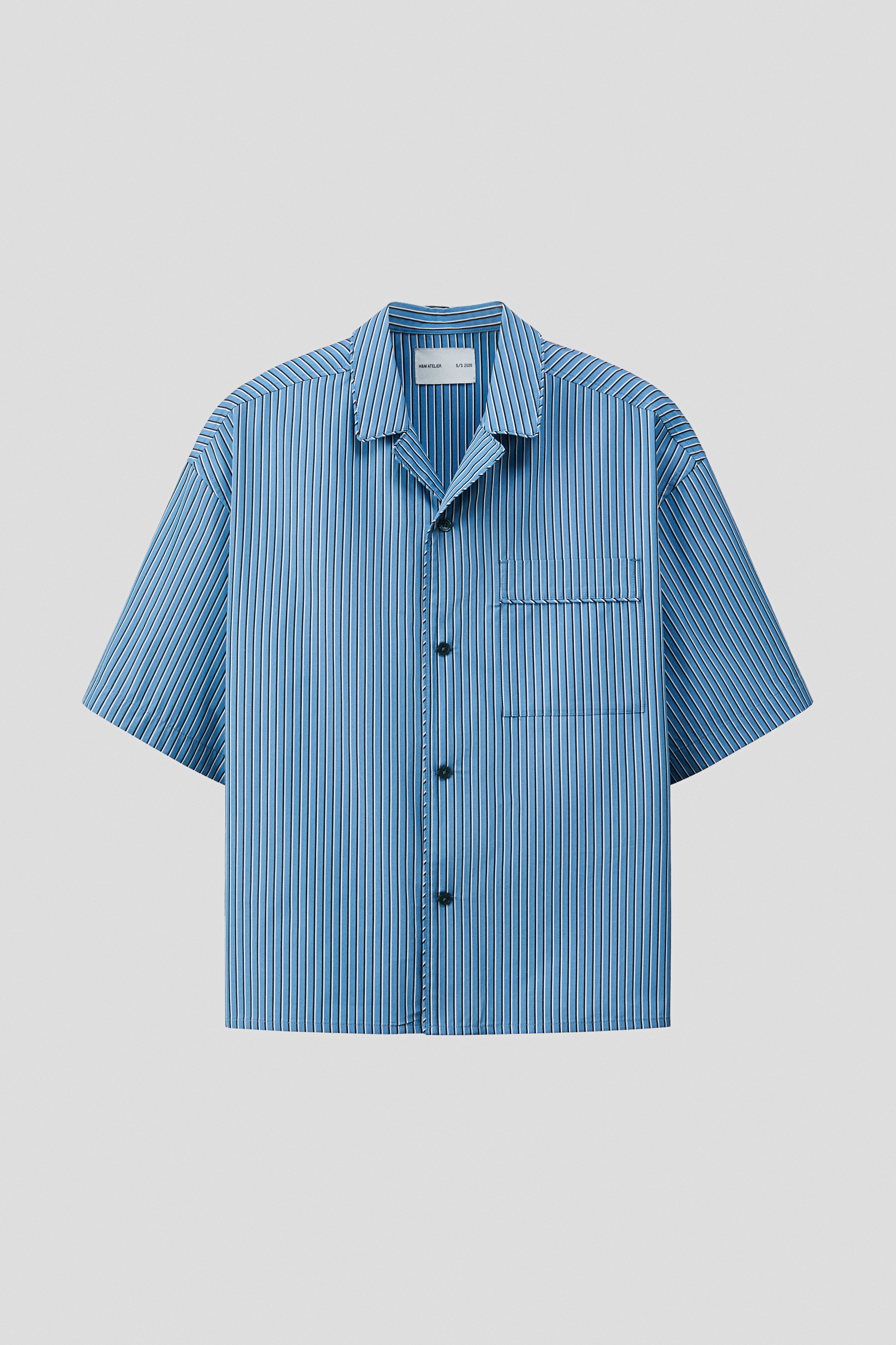 Letnja košulja od pima pamuka Relaxed Fit - Plava/pruge
