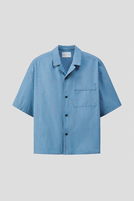 Мужские рубашки H&M Relaxed-Fit Pima Cotton Resort Shirt