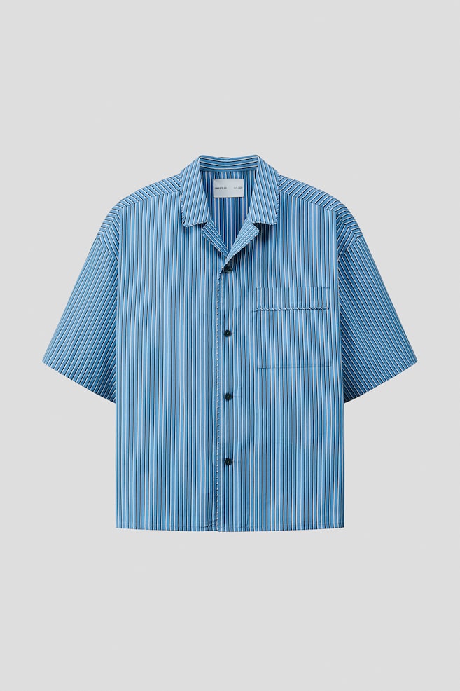 Relaxed-Fit Pima Cotton Resort Shirt - Blue/striped - 1