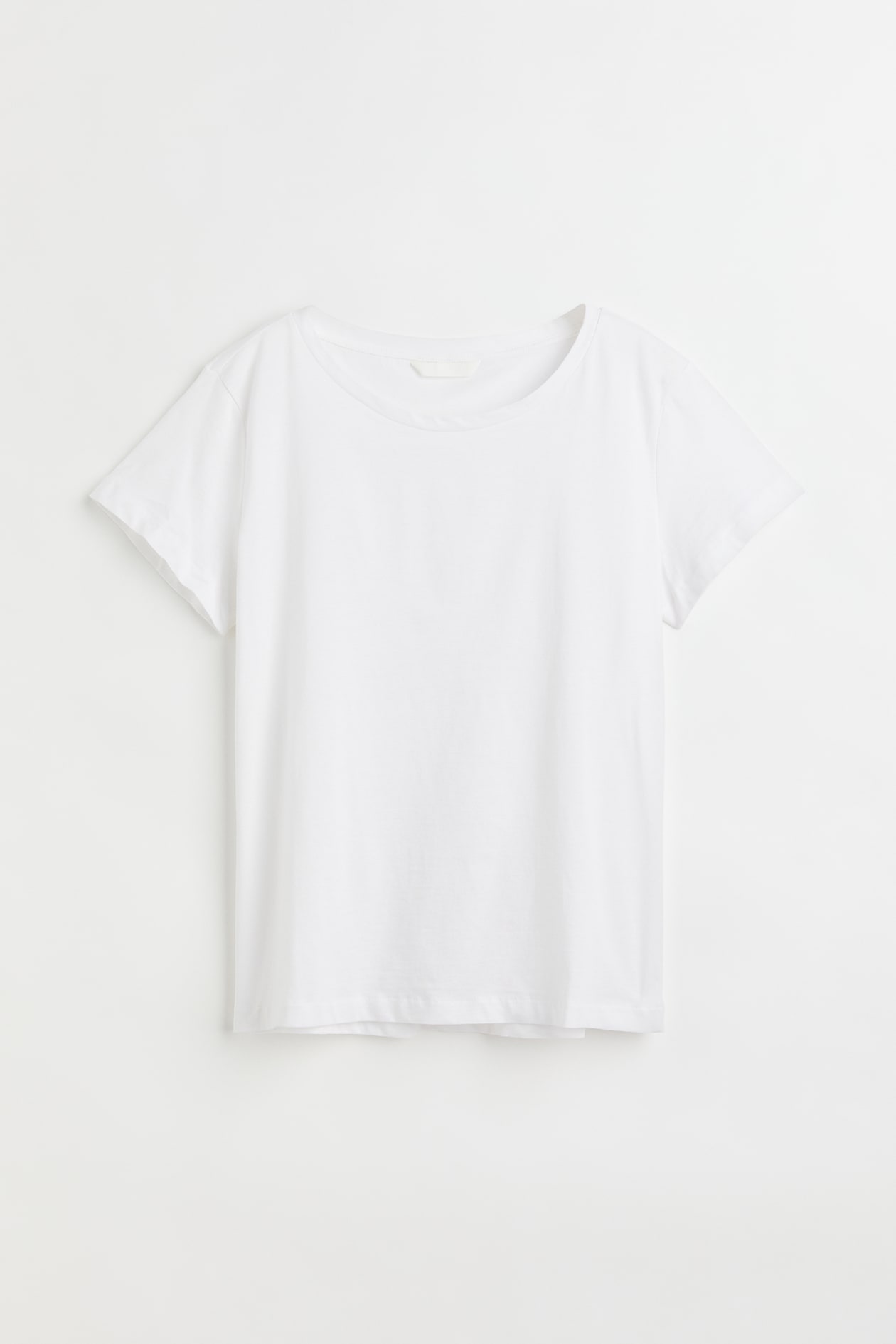 Cotton T-shirt - Round Neck - Short sleeve - White - Ladies | H&M US