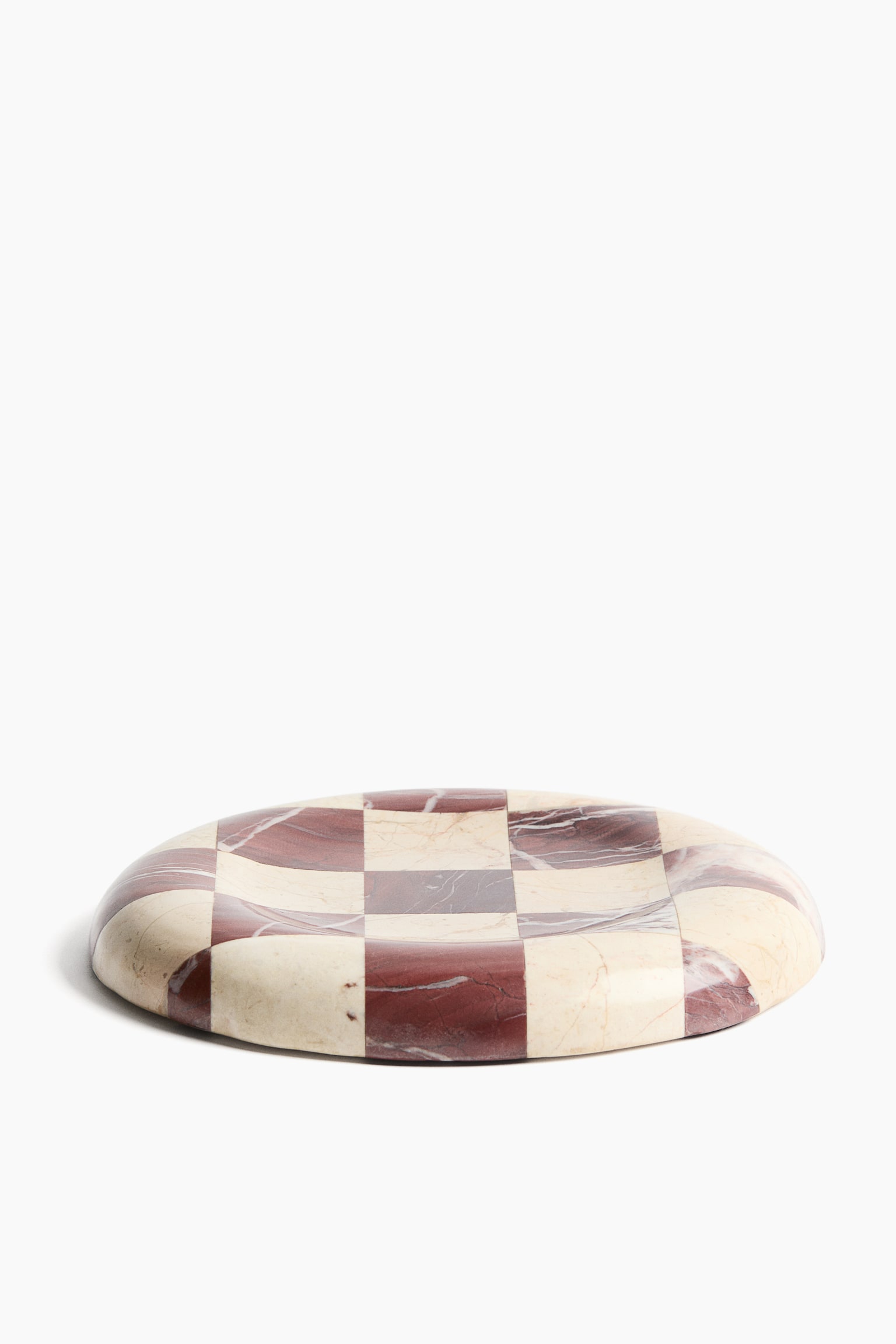 Large marble tray - Rust brown/Checked