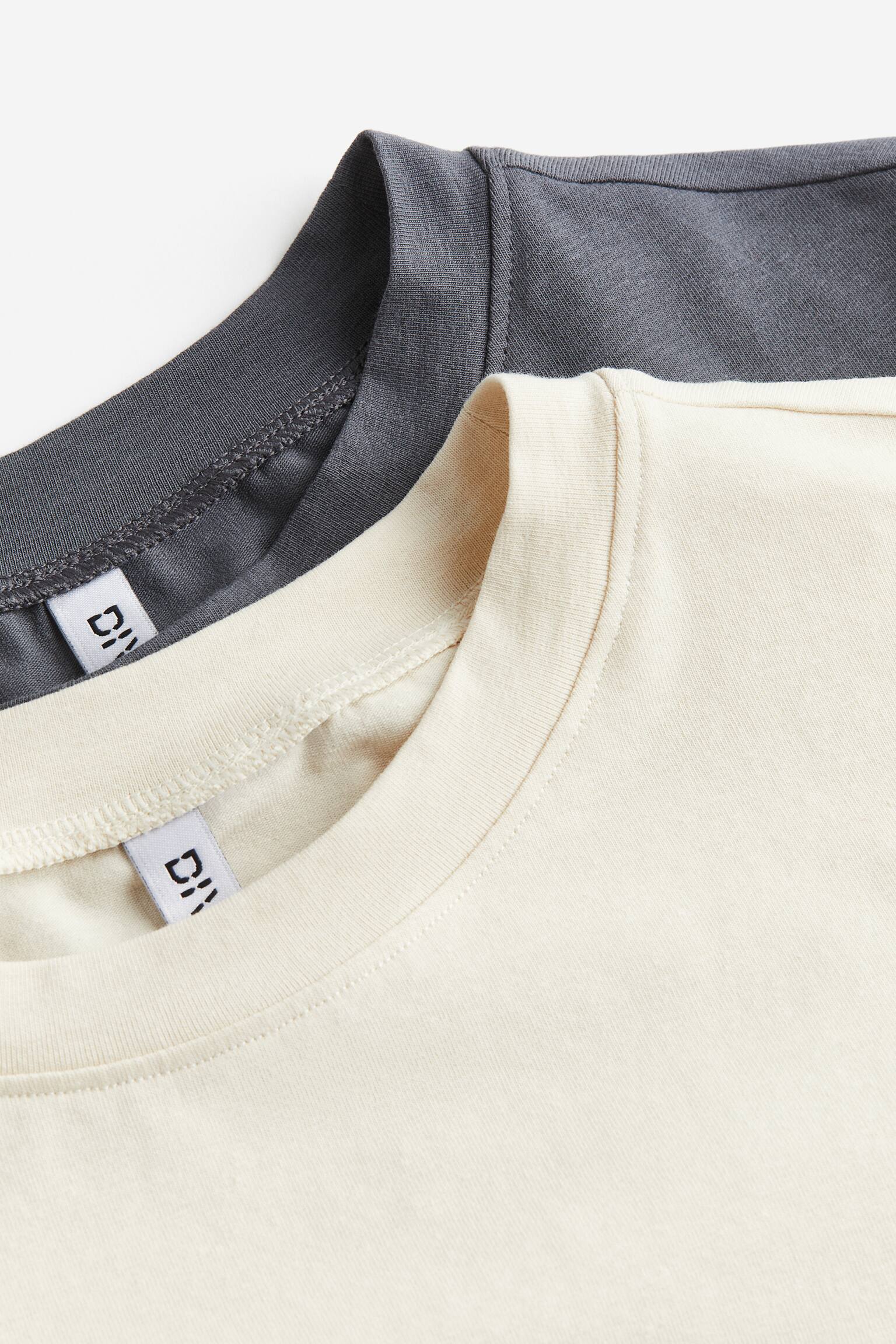 Bộ 2 áo thun lửng - Màu be nhạt/Xám đậm - 2