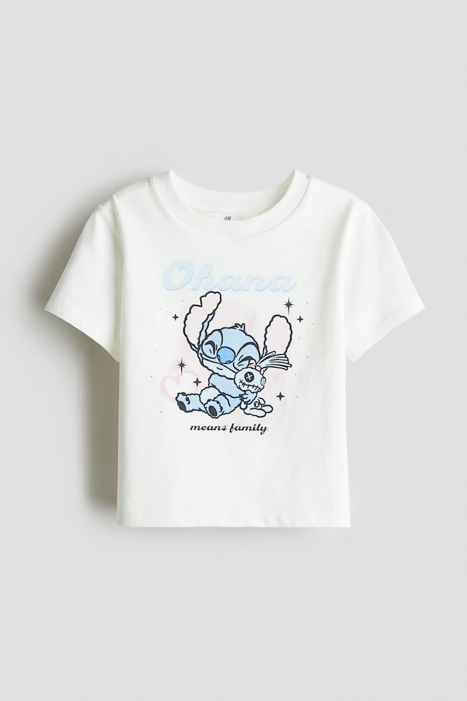 Printed T-shirt - White/Lilo & Stitch - 1