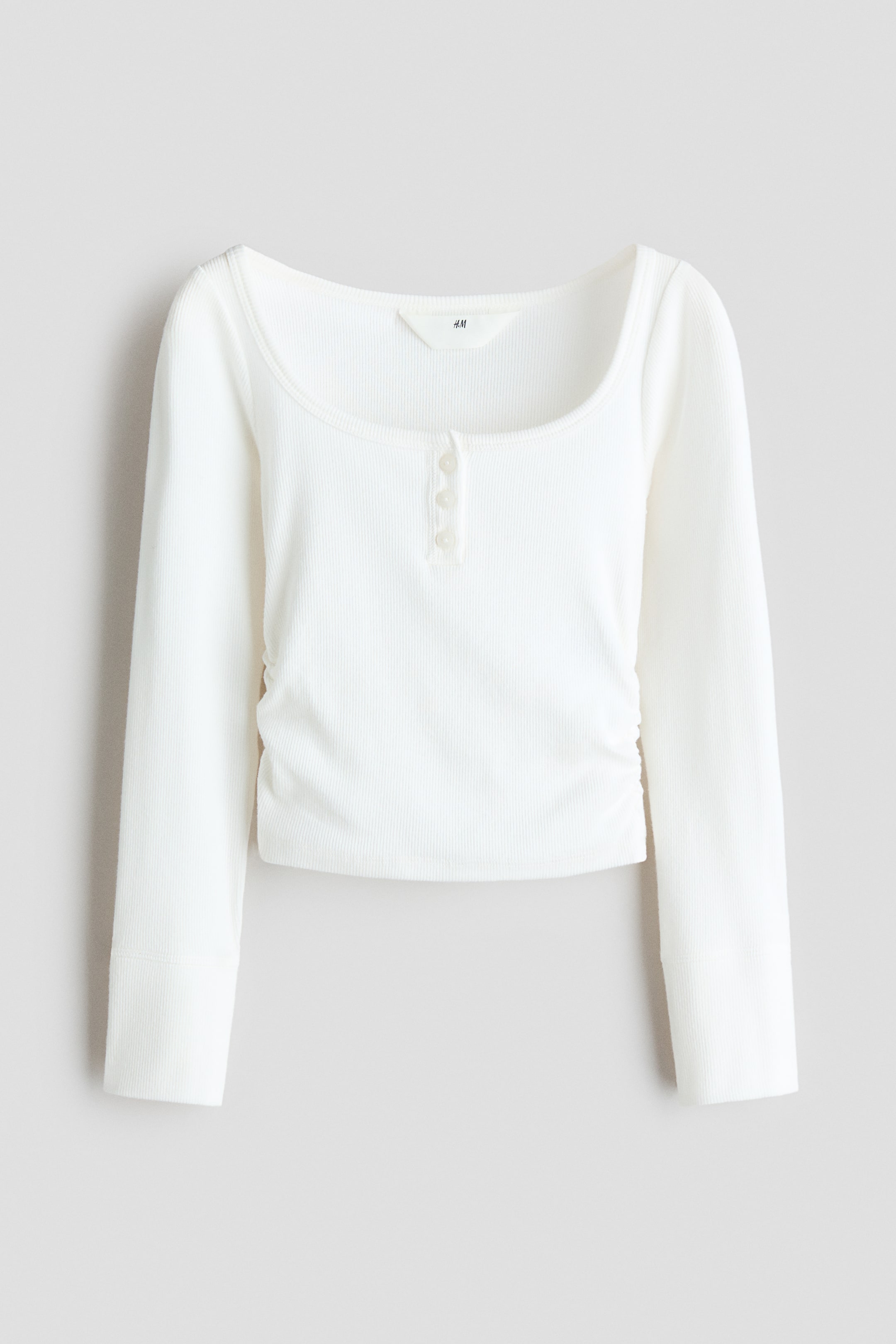 View larger image: Ribbed cotton top - White - Kids | H&M 1