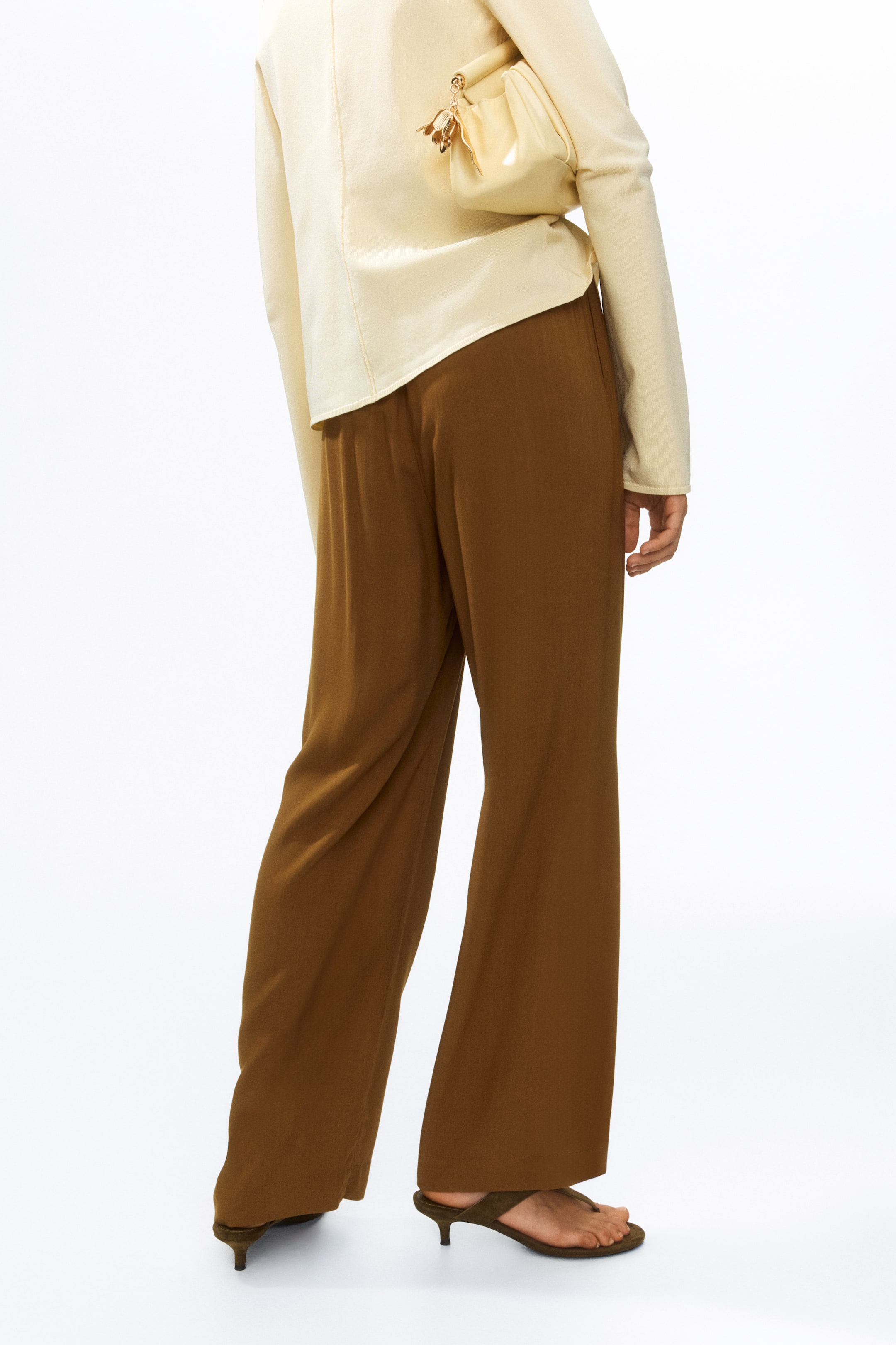 Wide-cut Pull-on Pants
