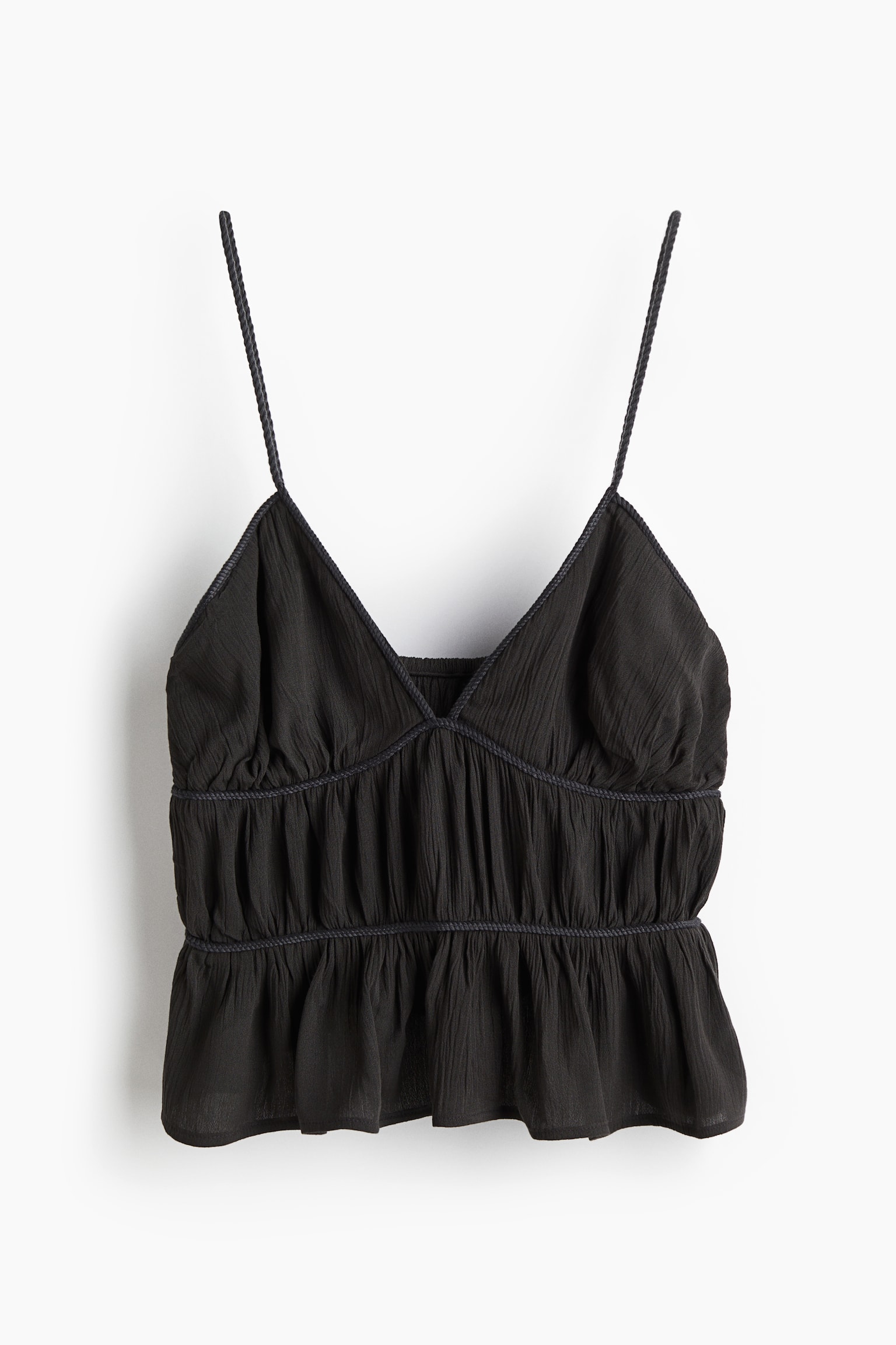 Женский топ H&M Braid-Detail Strappy Top, цвет: Тёмный серый — фото 1
