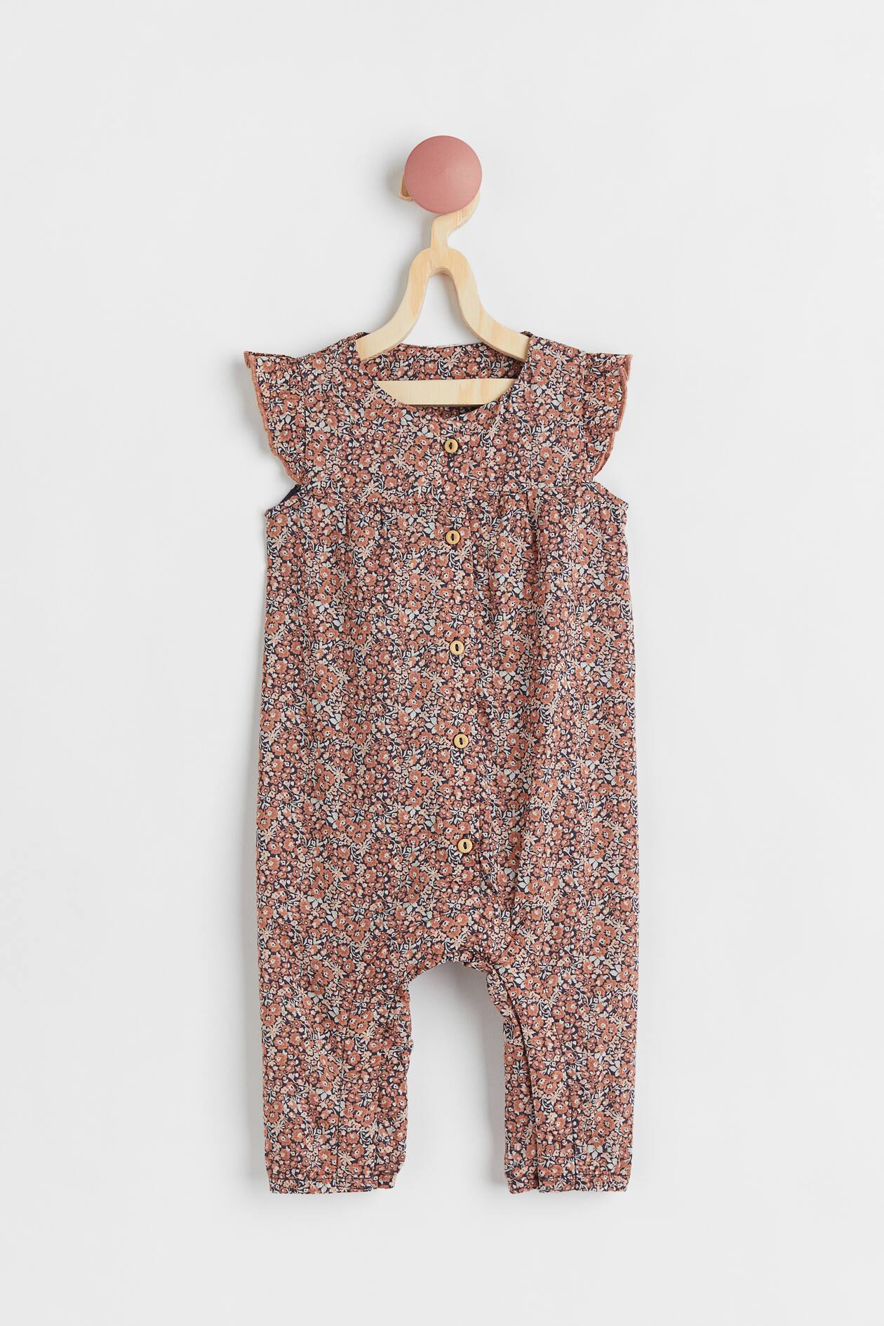 Cotton Romper Suit - Dusty rose/floral - Kids | H&M US