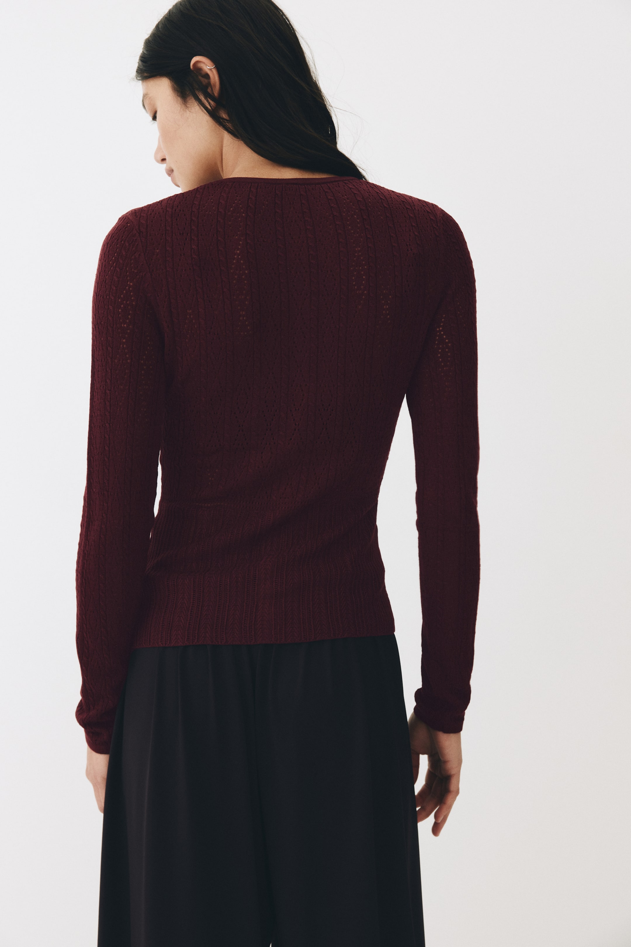 Gilet en tricot pointelle