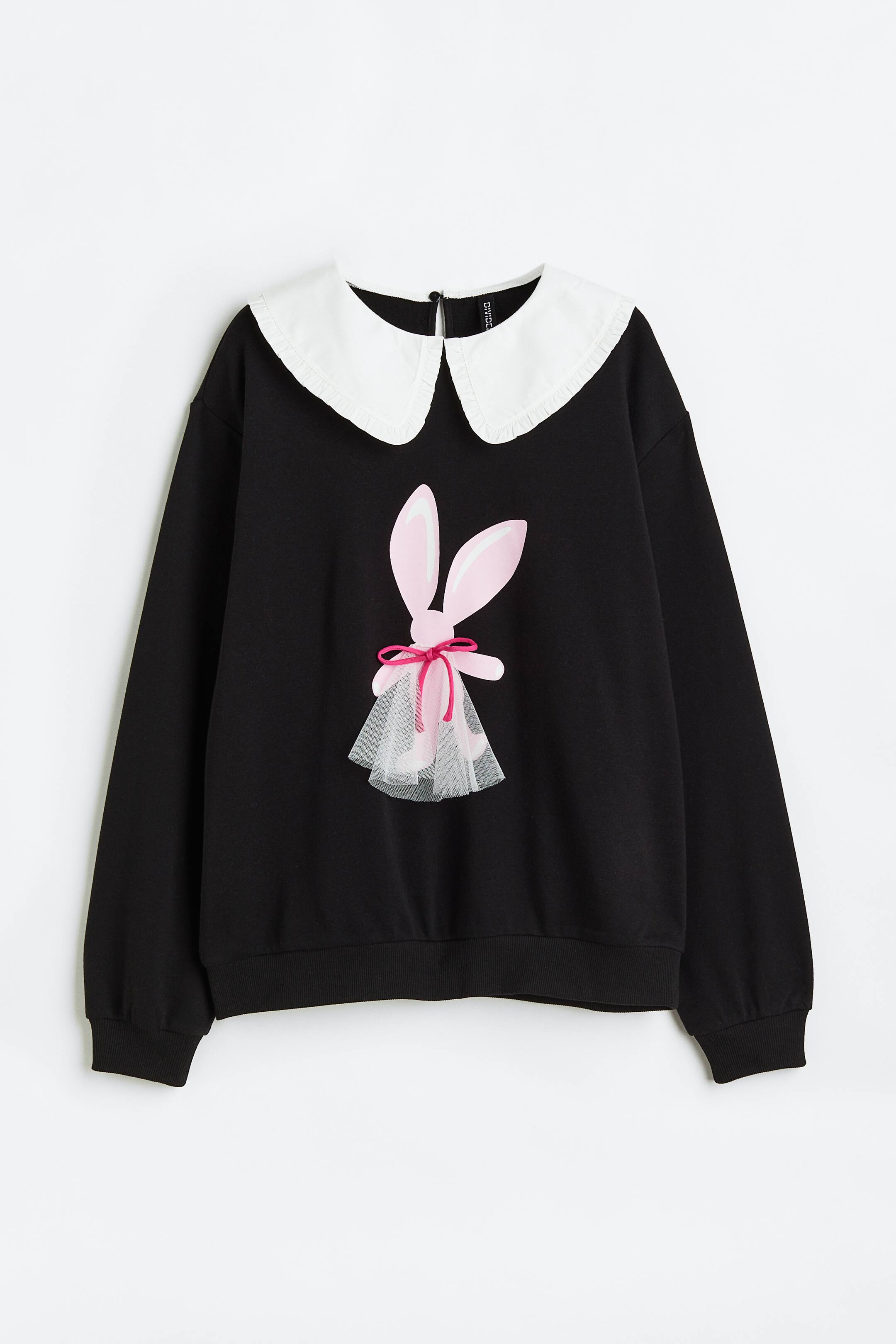 View larger image: Appliquéd sweatshirt - Black/Bunny - Ladies | H&M IN 1