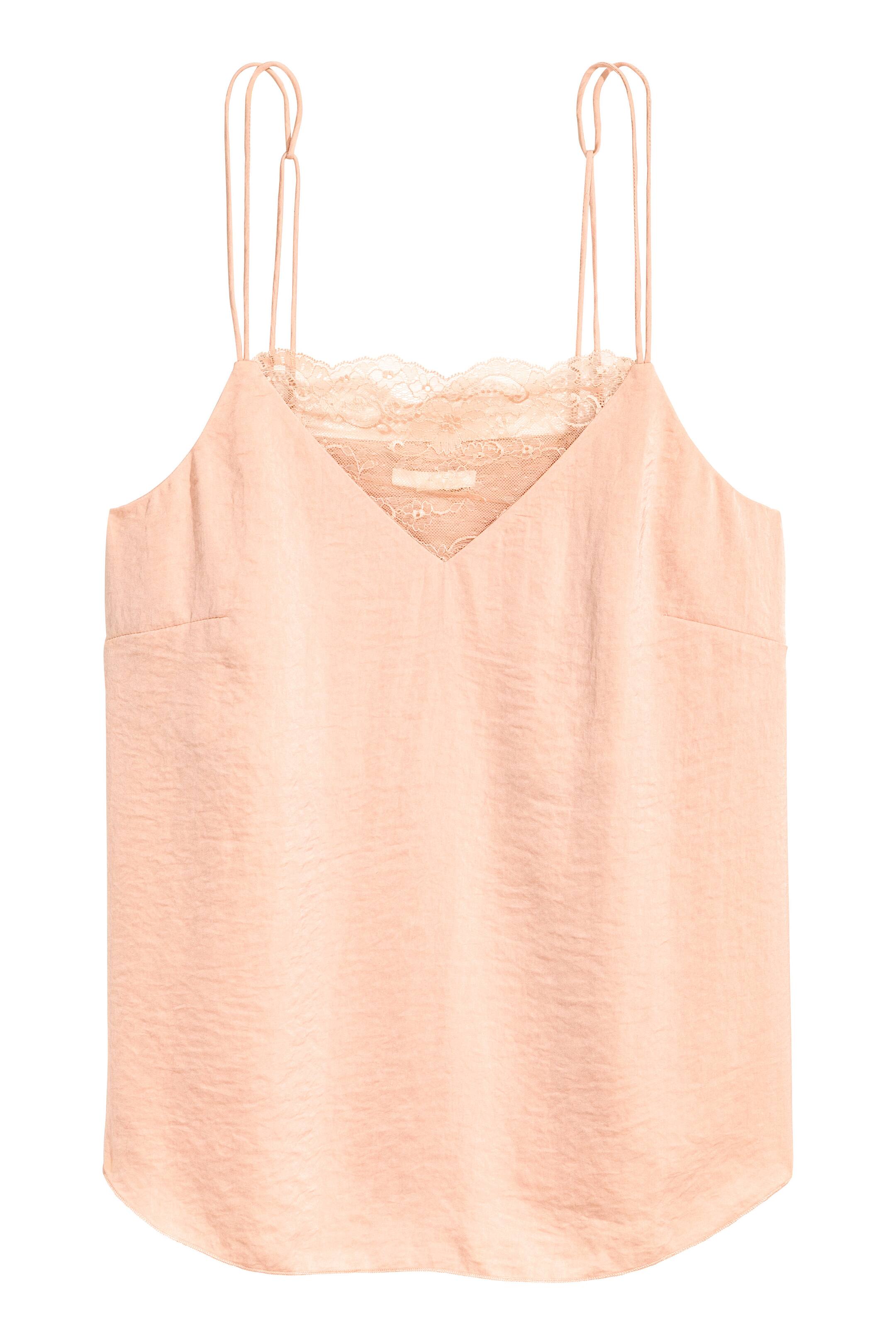 View larger image: Strappy crêpe top - Powder - Ladies | H&M GB 1