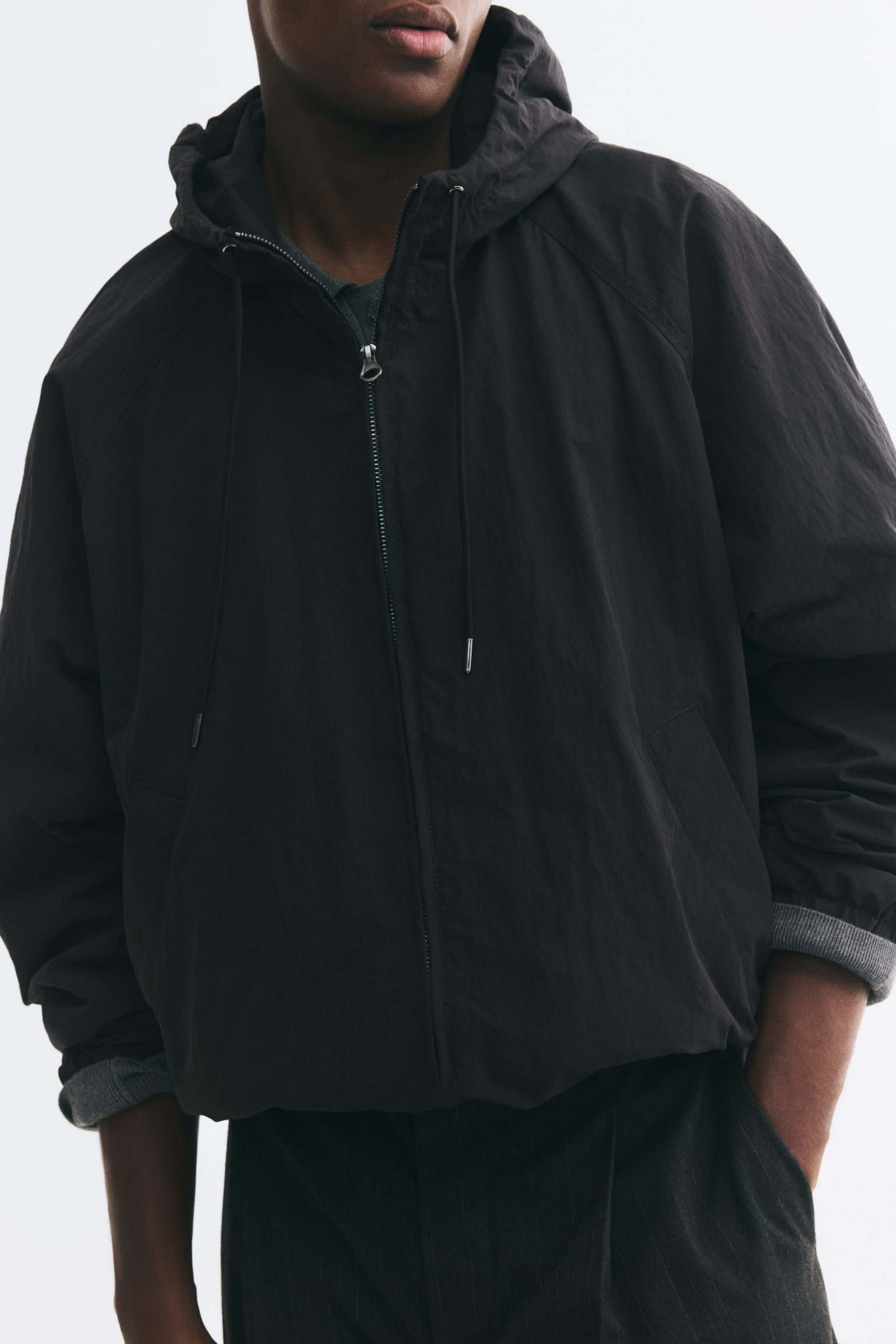 Мужская куртка H&M Hooded, цвет: Чёрный — фото 3