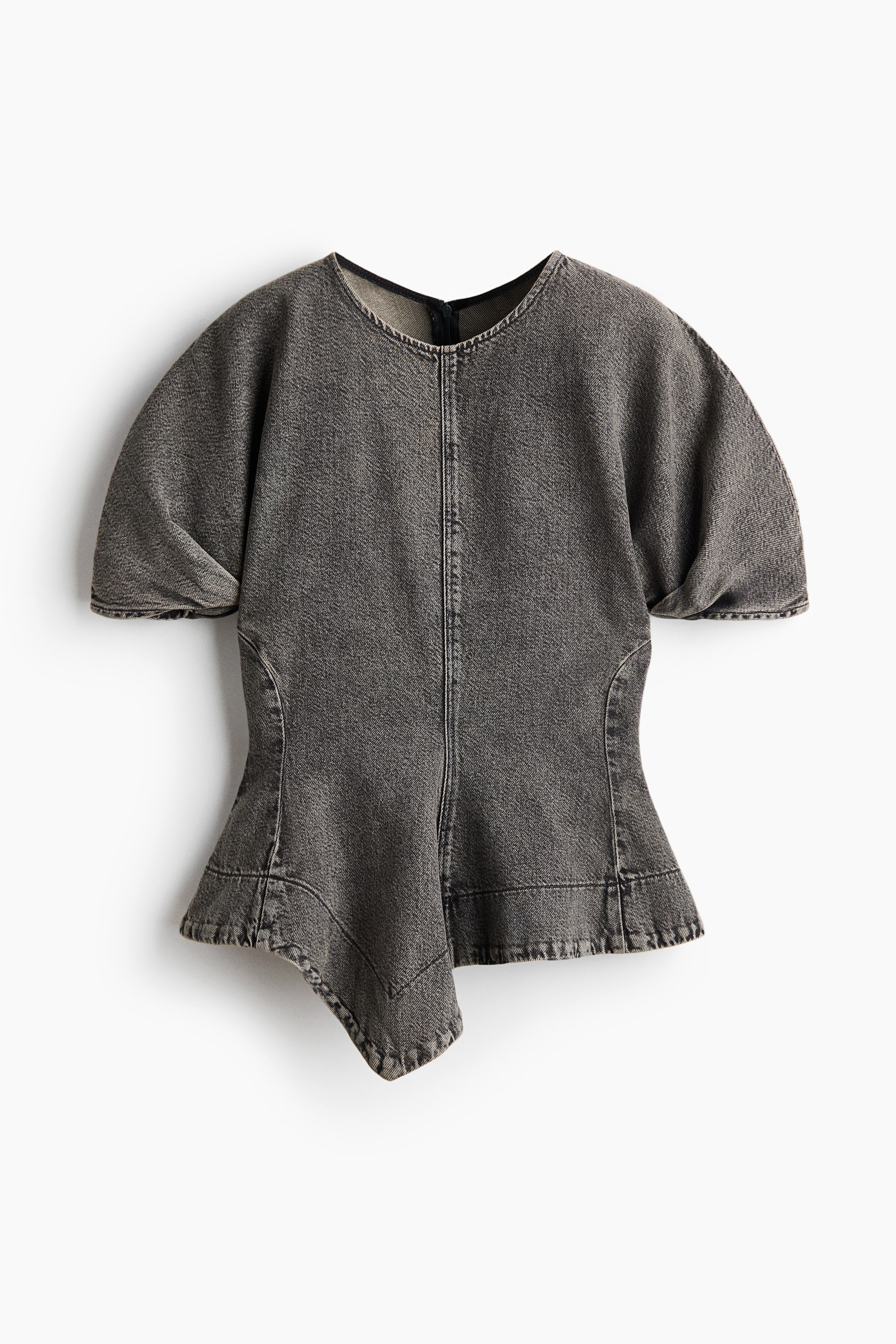 Denim Peplum Blouse
