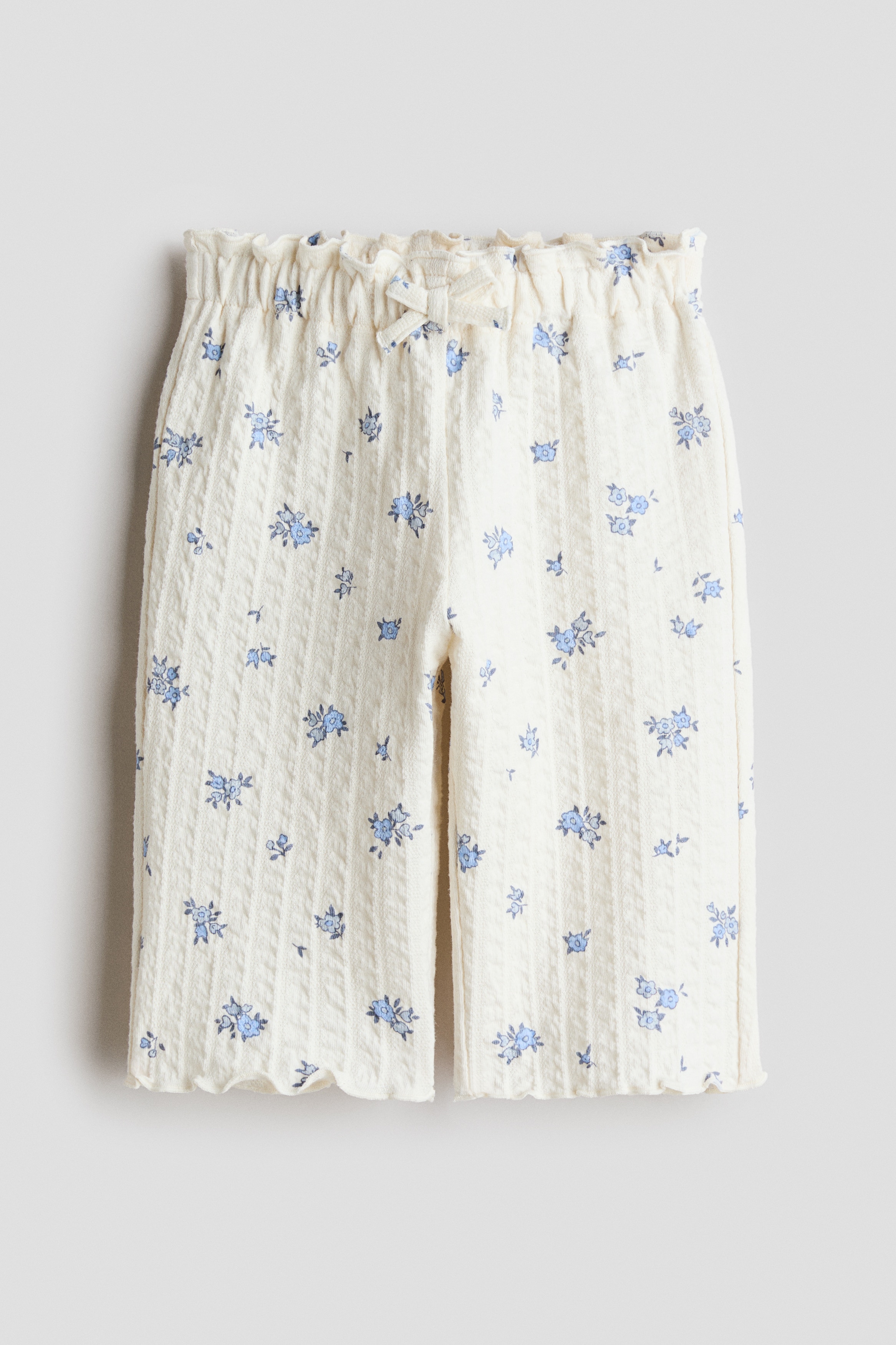 Textured Jersey Pants - White/floral - Kids | H&M US