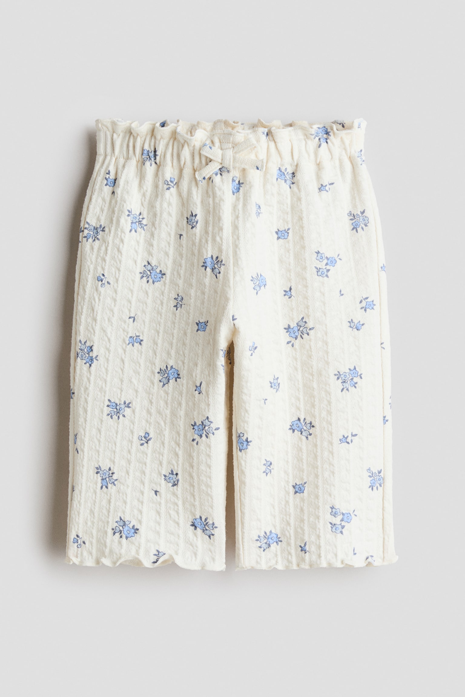 Pantalon en jersey texturé - Blanc/fleuri/Rose framboise/Rose/fraises