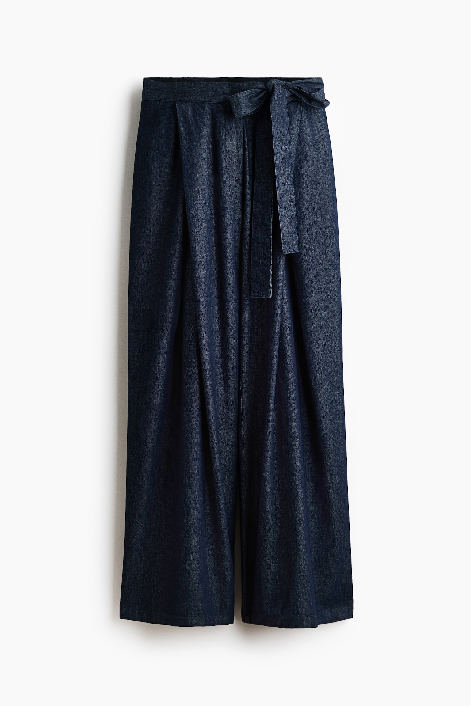 Tie-Detail Denim Pants - Dark denim blue - 1