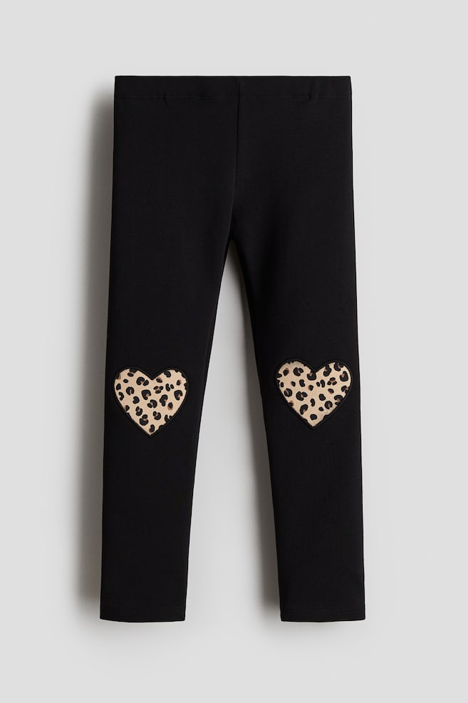 Leggings - Black/Leopard print/Black/Blue/Pink/Unicorns/Pink/Hearts - 1