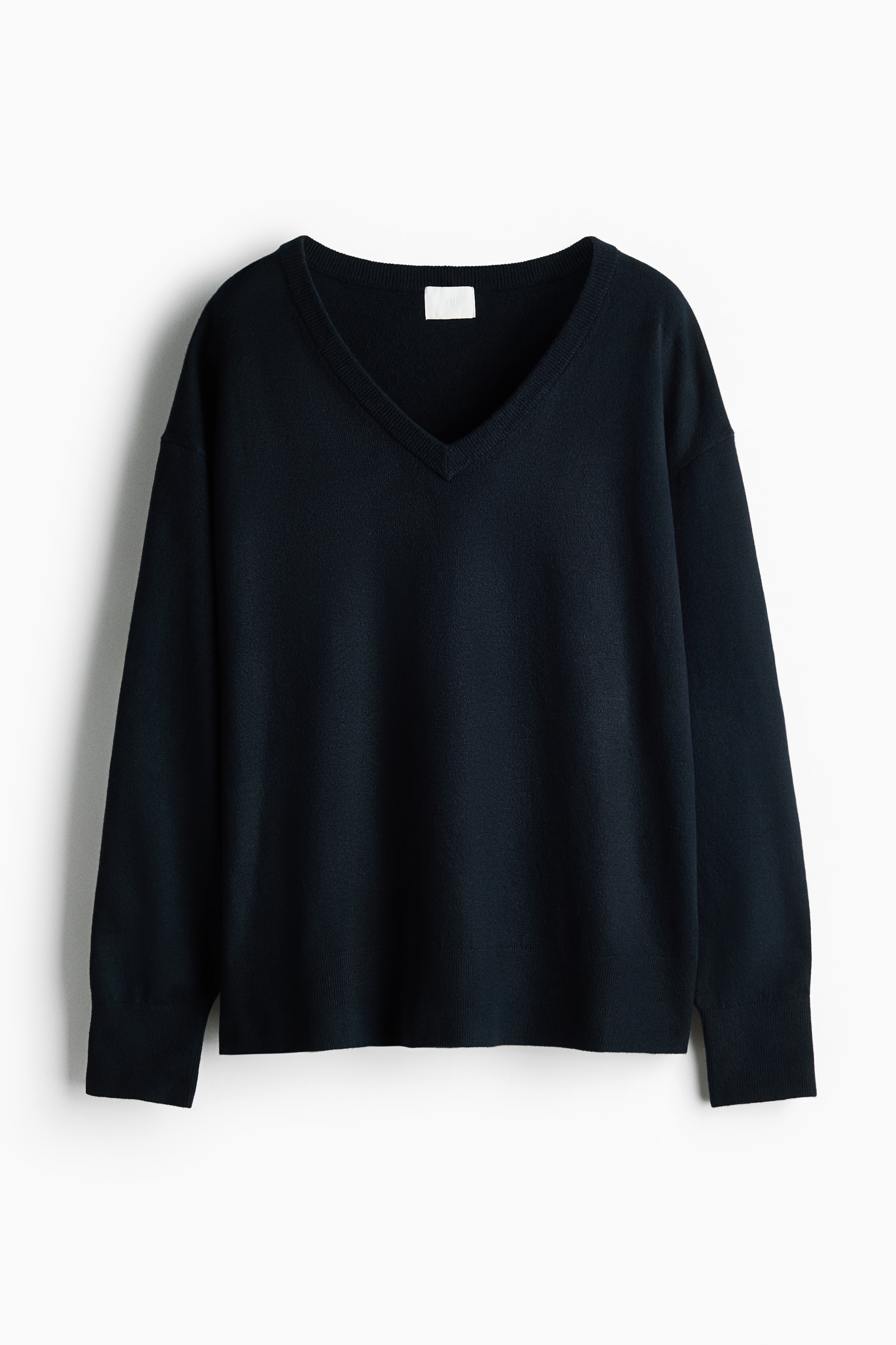 Pull oversize à encolure en V - Bleu marine/Beige foncé/Gris chiné
