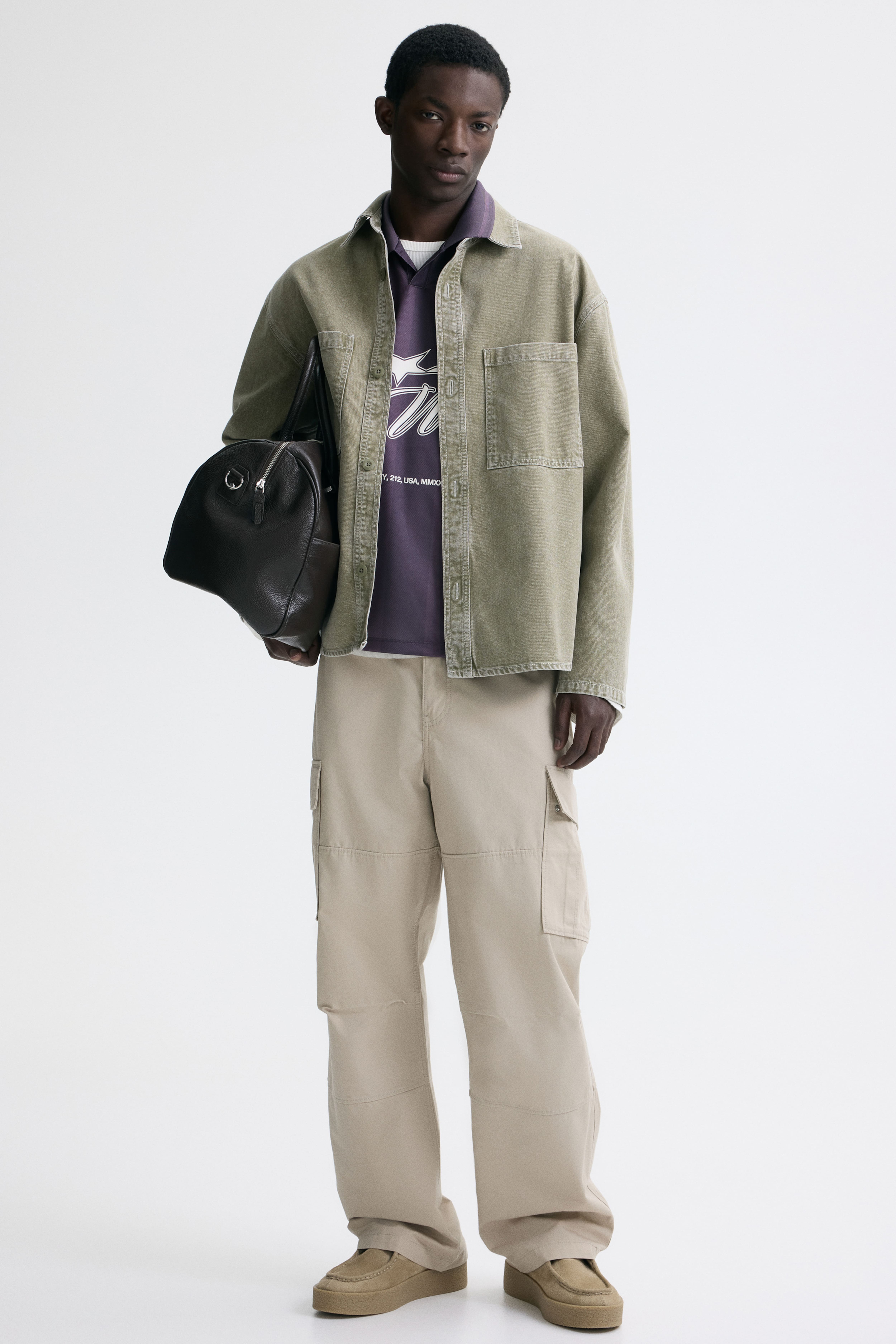 Pantalon cargo décontracté en coton