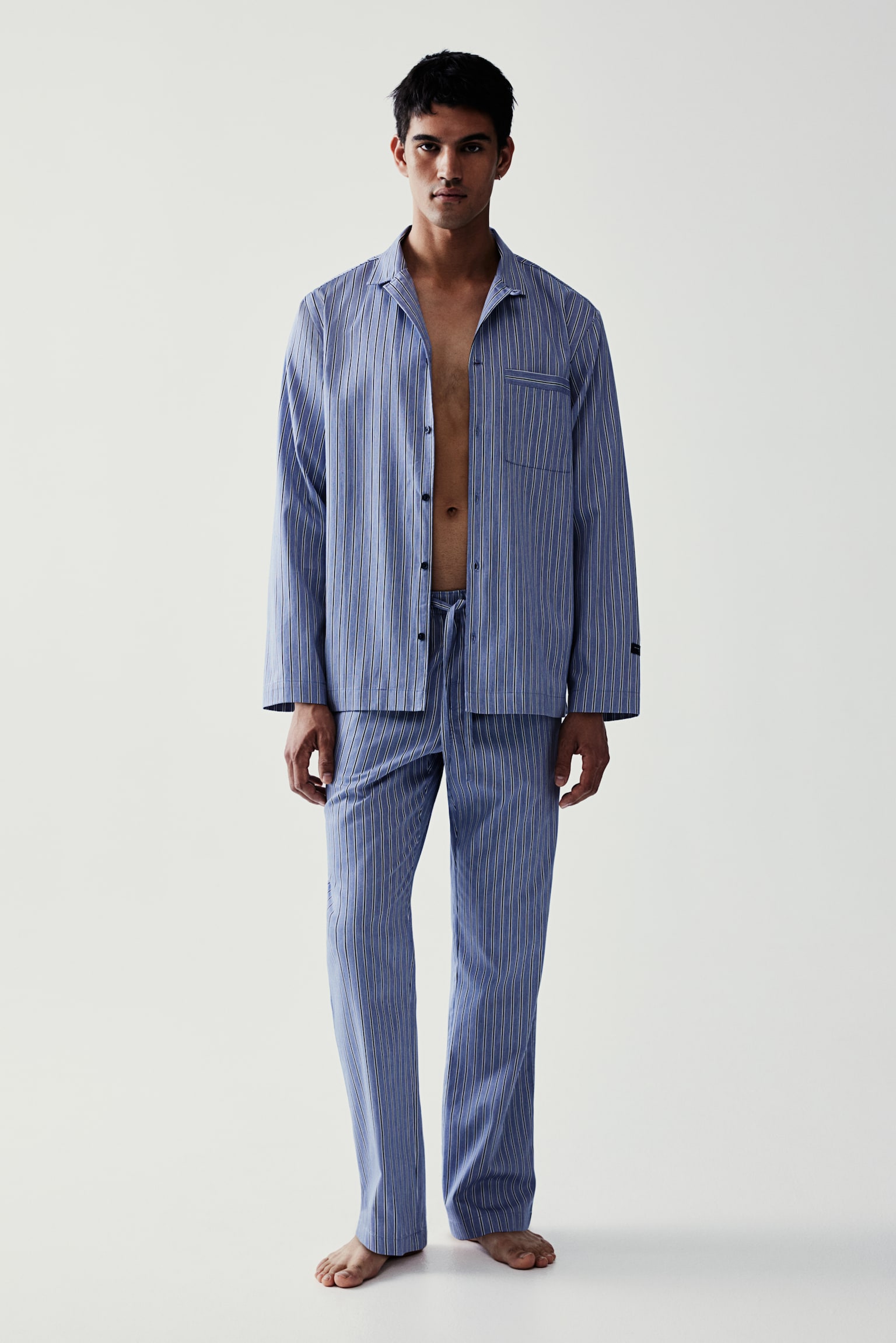 Relaxed Fit Pyjamas - Light blue/Pinstriped/White/Red striped - 7