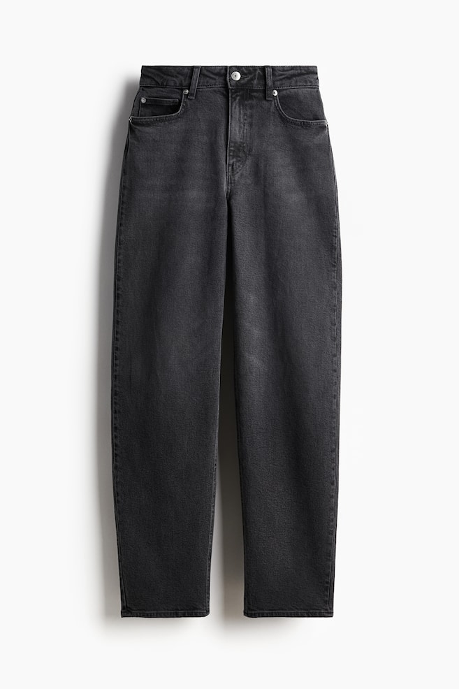 Tapered Jeans - Black/Light denim blue - 1