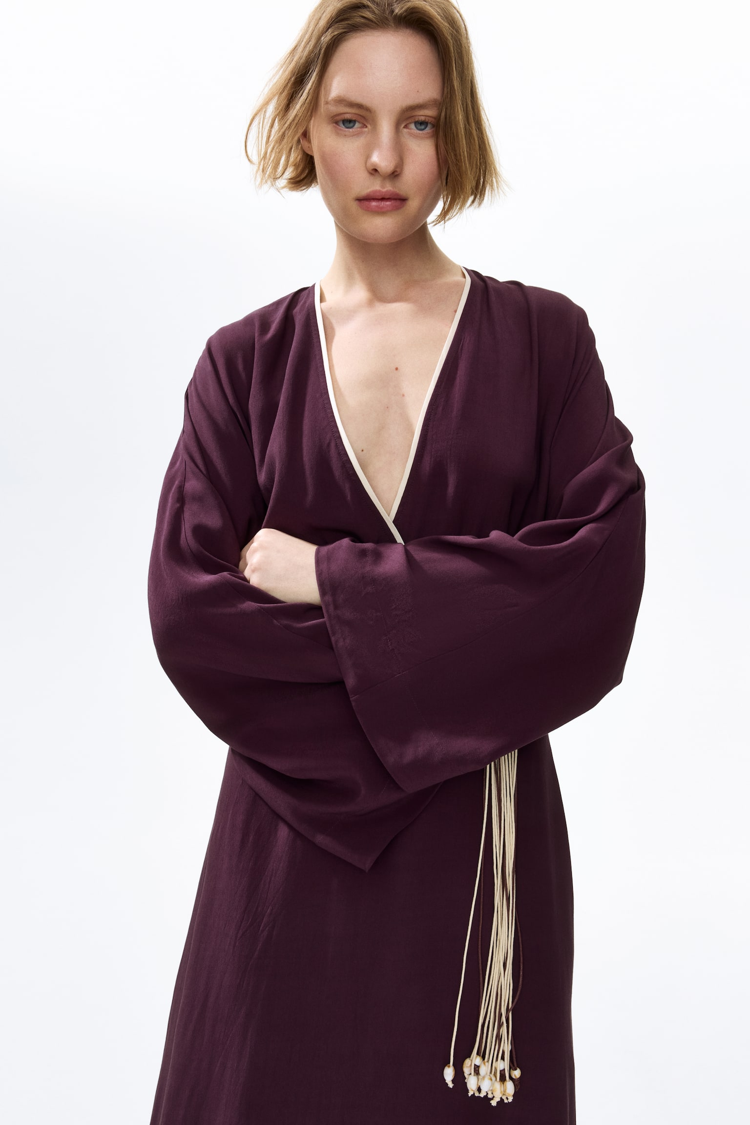 Belted viscose dress - 7
